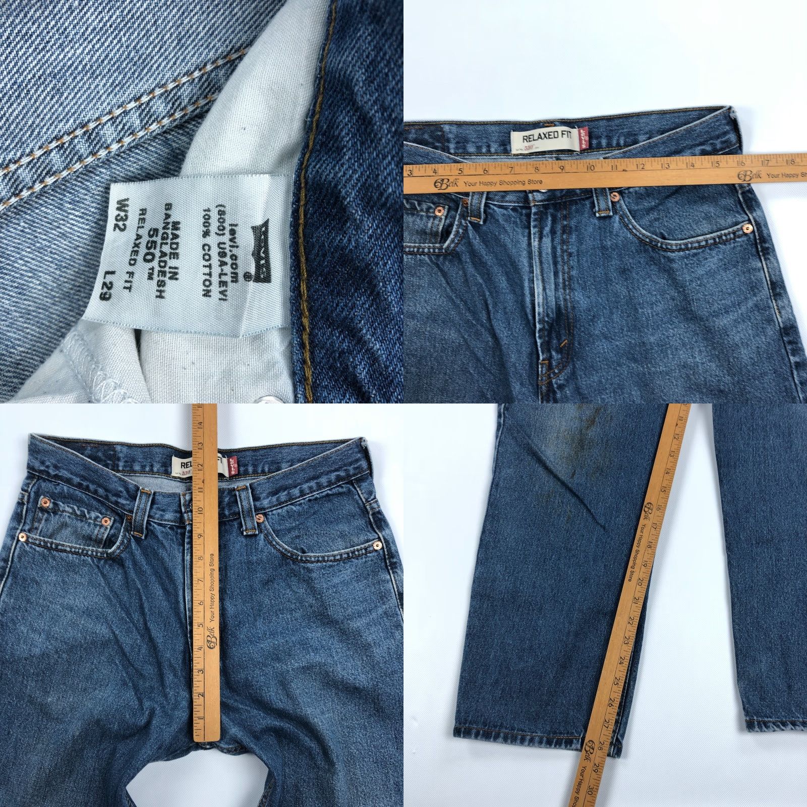 Levi's VINTAGE Levi's 550 Jeans Mens 32x29 Blue Denim Narrow Relaxed Straight 5-Pocket USA Grunge 90s Boys? Size US 32 / EU 48 - 8 Thumbnail