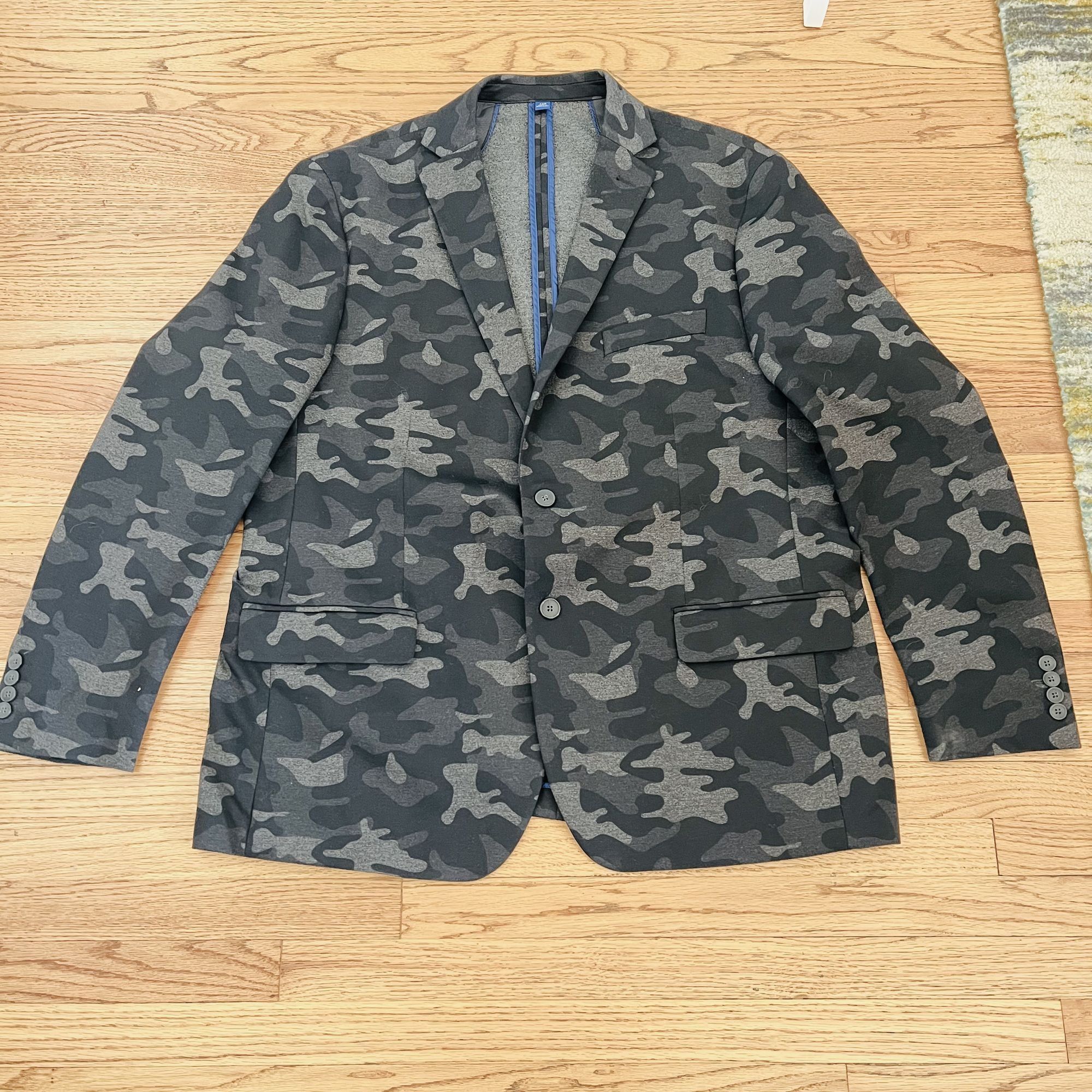 Apt. 9 Camo Blazer Mens 48R Sports Coat Unstructured Casual Stateme Size 48R - 7 Thumbnail