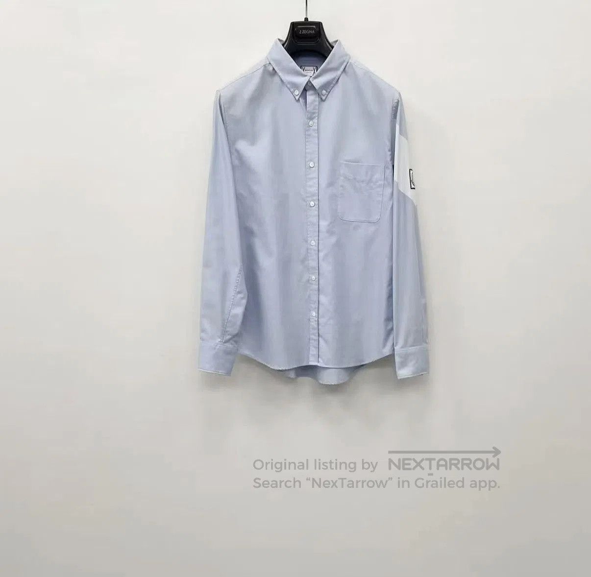 Moncler Blue Long Sleeve Button-Up Shirt Size M. Size US M / EU 48-50 / 2 - 1 Thumbnail