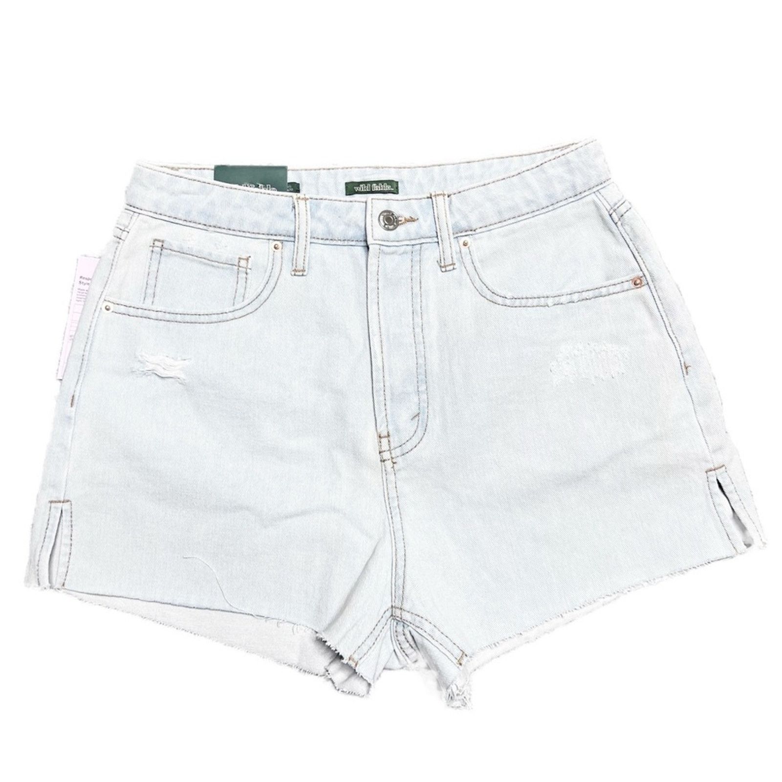 Target Basics New with Tags Wild Fable Women’s Super High Rise Jean Shorts Size 28" / US 6 / IT 42 - 2 Thumbnail