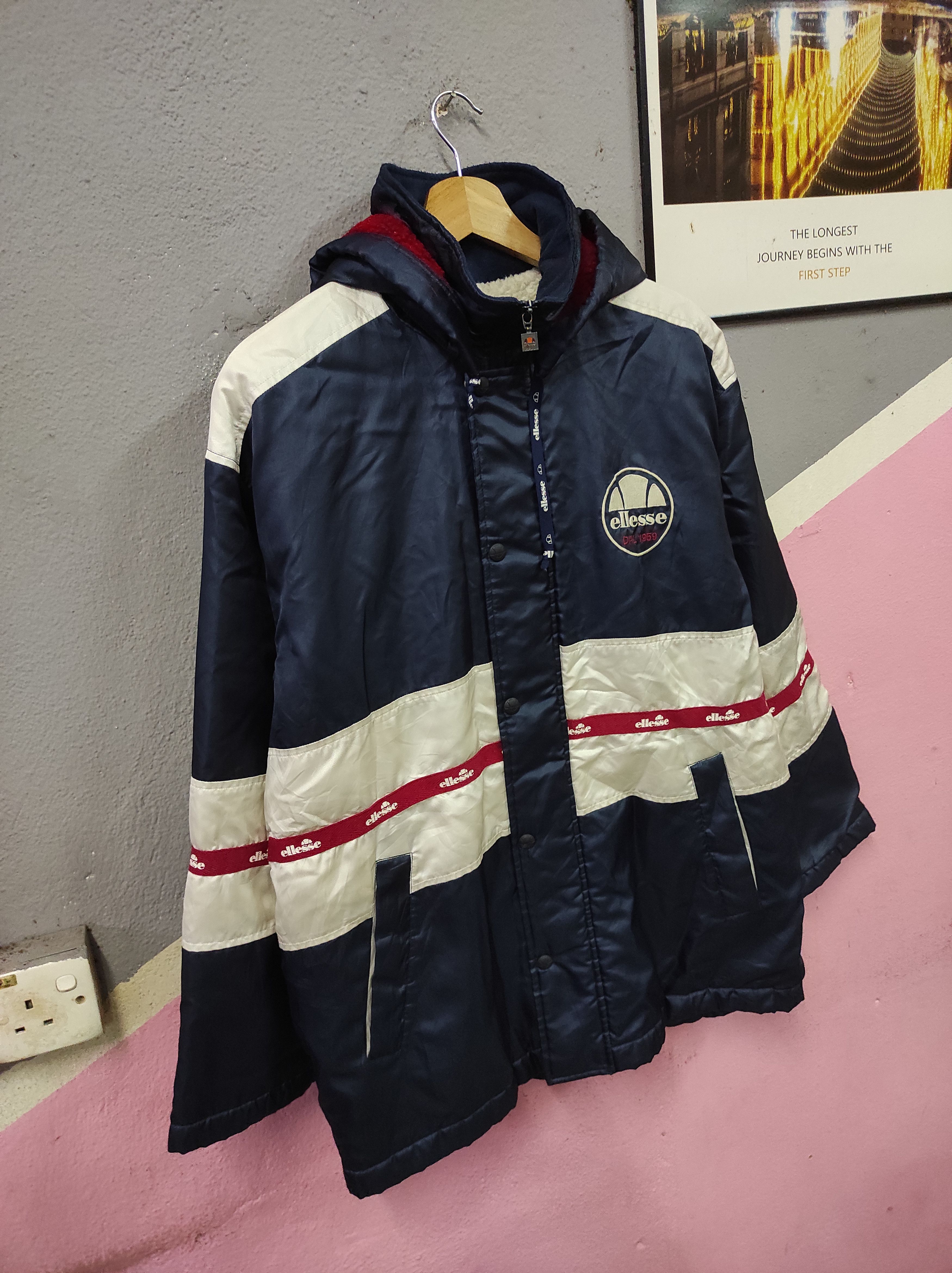Ellesse × Vintage ELLESSE PARKA JACKET HOODED SHERPA LINING Size US M / EU 48-50 / 2 - 3 Thumbnail