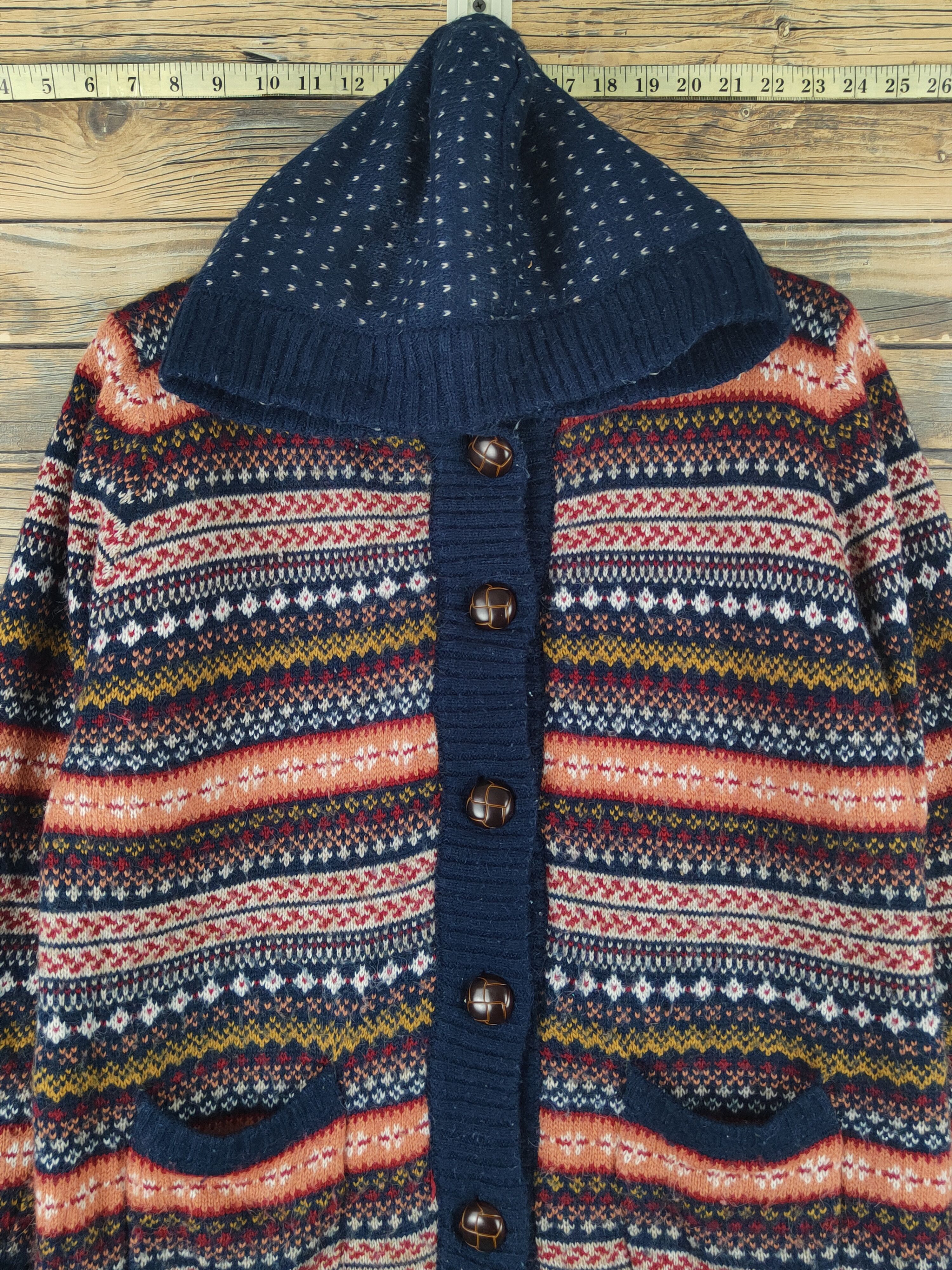 Japanese Brand Flow and Fixture Navy Knitwear Hoodie Sweaters #W1220 Size M / US 6-8 / IT 42-44 - 2 Thumbnail