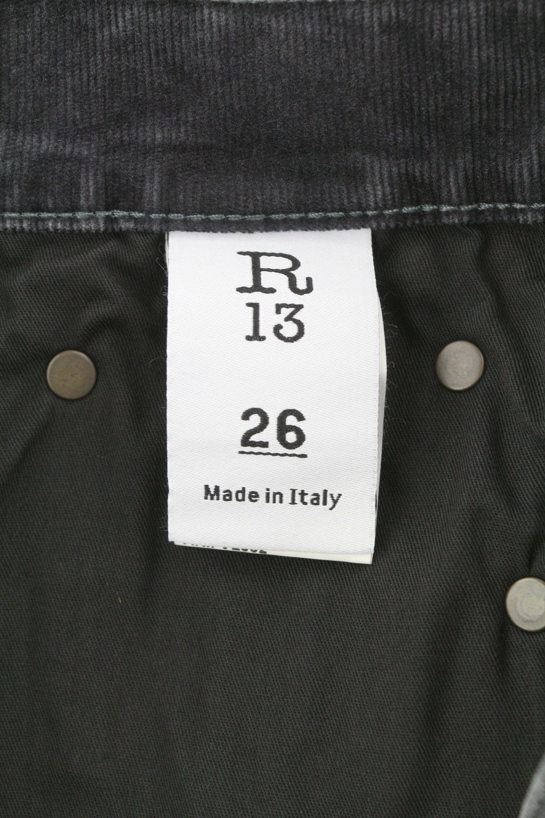 R13 ROMEO 26 Obsidian Stretch Cord Faded Grey FW25 86537 Size 26" / US 2 / IT 38 - 8 Thumbnail