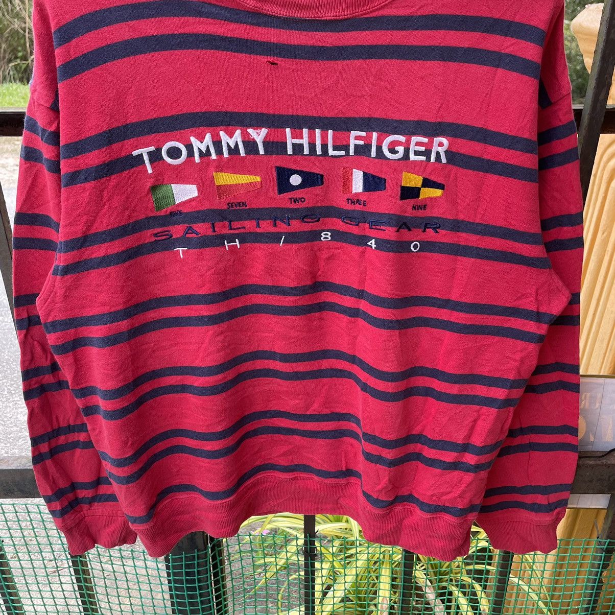 Tommy Hilfiger × Vintage 🔥Vintage Tommy Hilfiger Sailing Gear Striped Sweatshirts Size US M / EU 48-50 / 2 - 5 Thumbnail