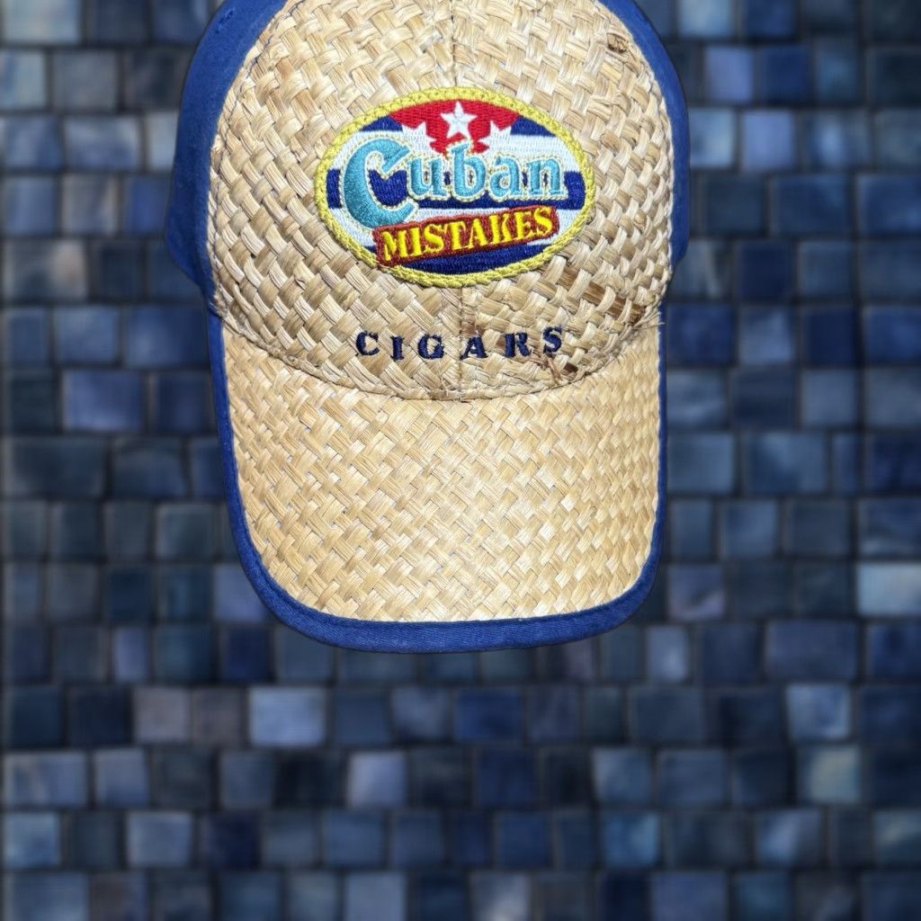 Vintage Thompson Cuban Cigars Hat Baseball Cap Blue One Size Men Adjustable Lightweight 90s Fish Baseball Cap Florida wicker woven pattern Size ONE SIZE - 1 Thumbnail