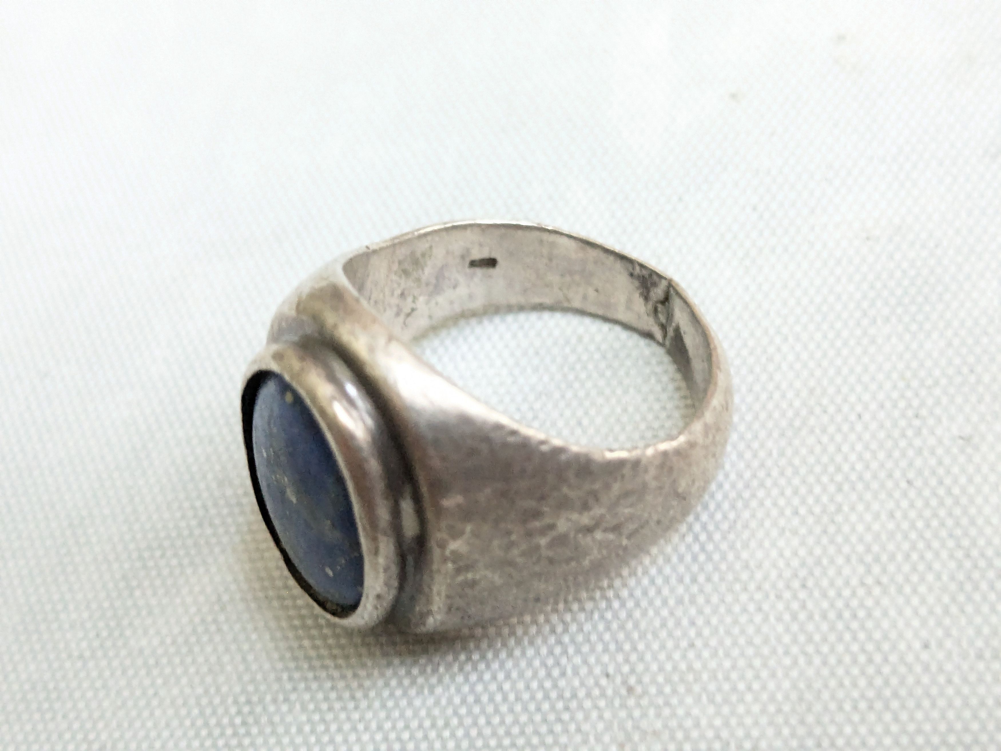 Jewelry Vintage Sterling Silver Ring Lapis Lazuli Oval Cabochon Blue Size ONE SIZE - 9 Thumbnail
