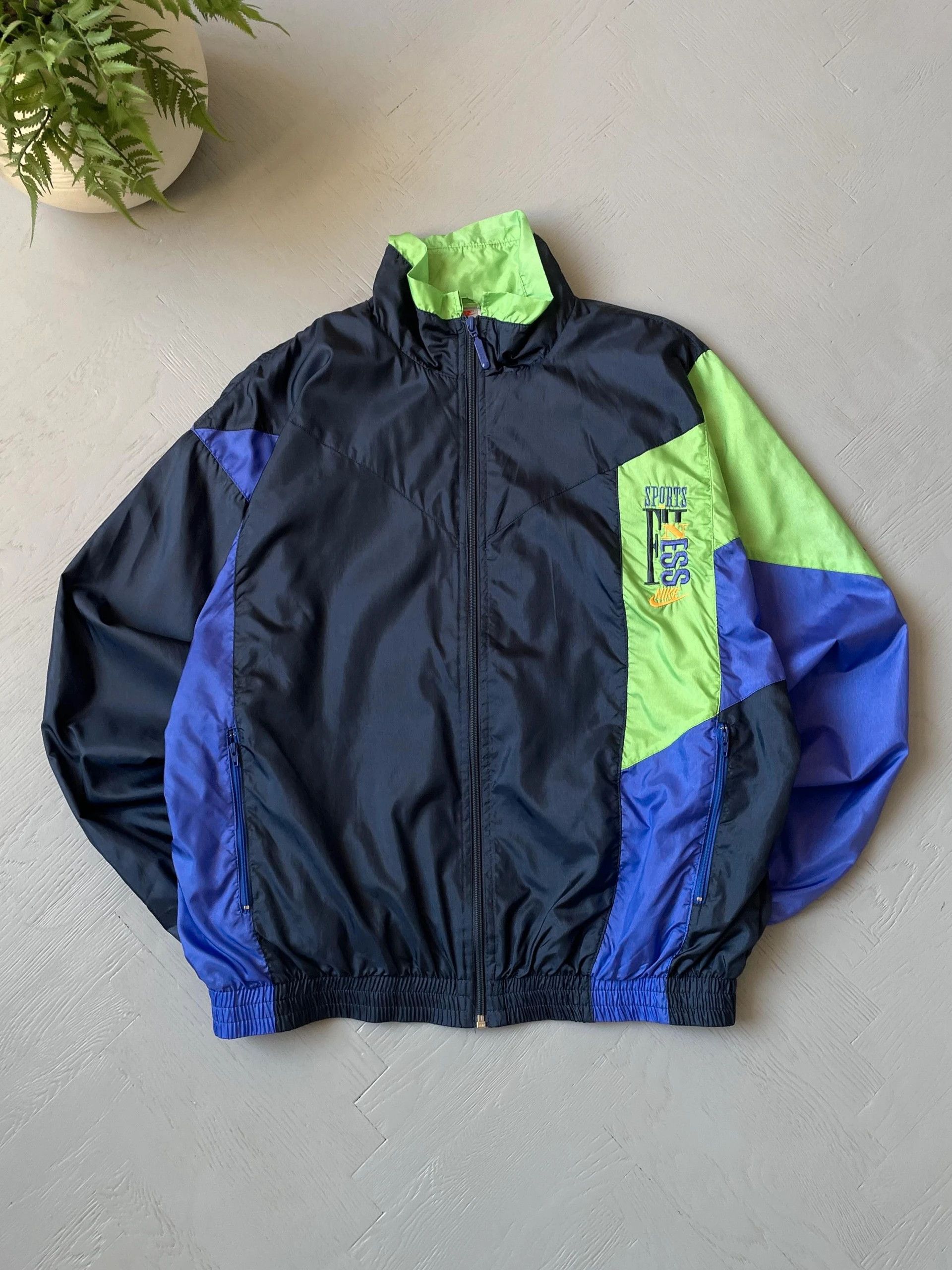 Nike × Vintage Vintage Nike Full Zip Retro Track Jacket Neon/Blue Size US M / EU 48-50 / 2 - 1 Thumbnail