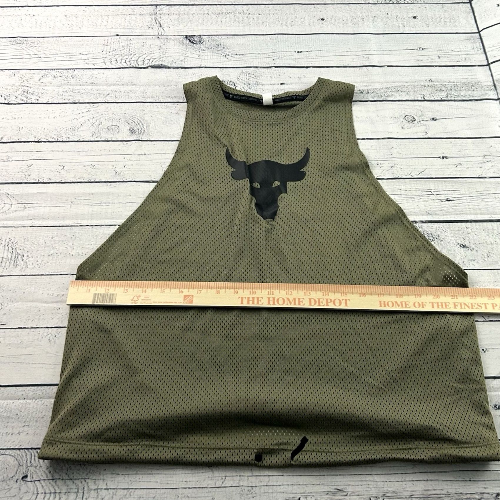 Under Armour Under Armour Project Rock Heat Gear Jersey Shirt Womens Large Green Sleeveless Tank Size L / US 10 / IT 46 - 4 Thumbnail