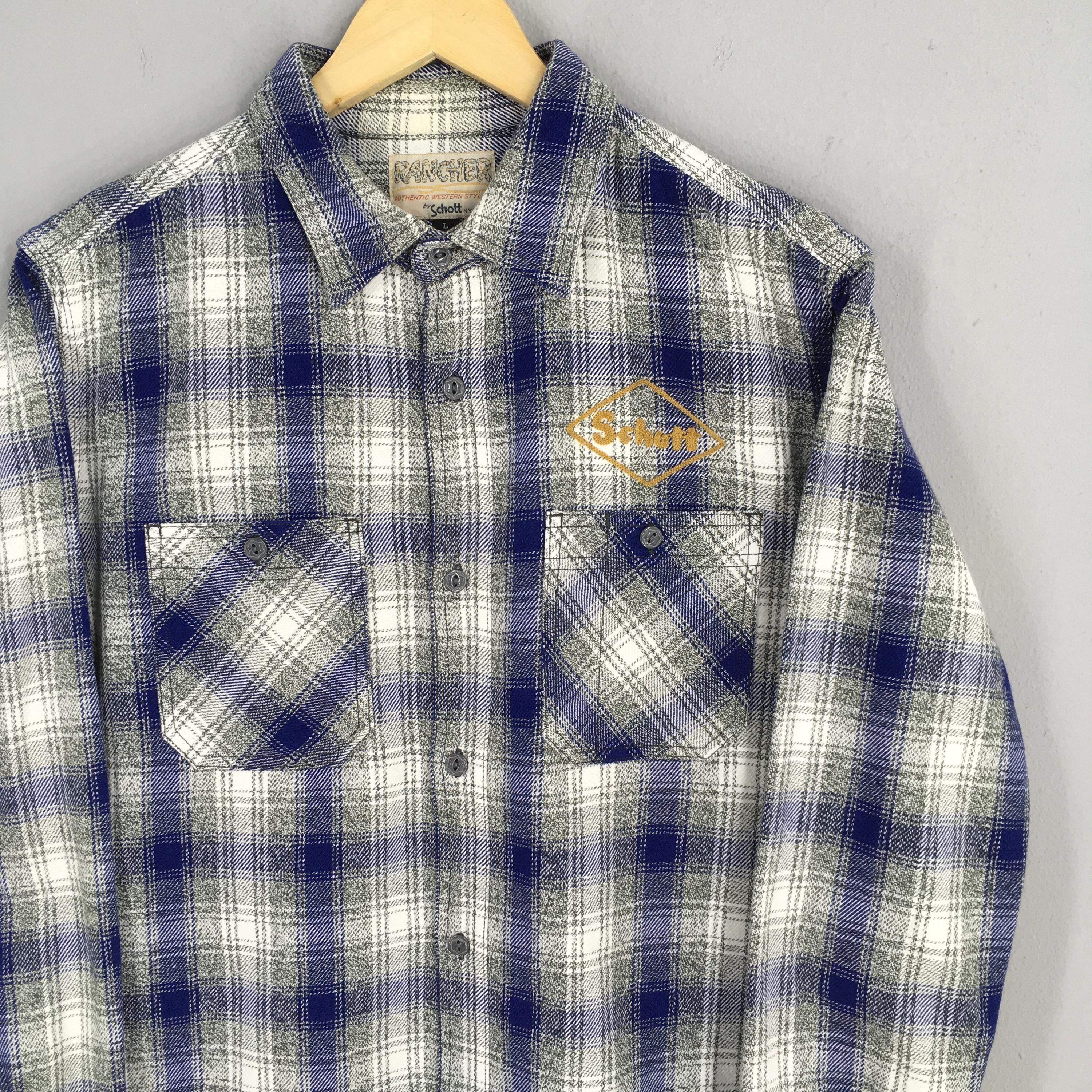 Flannel × Schott × Vanson Leathers Vintage Rancher Schott Plaid Shadow Flannel Large Size US L / EU 52-54 / 3 - 2 Thumbnail