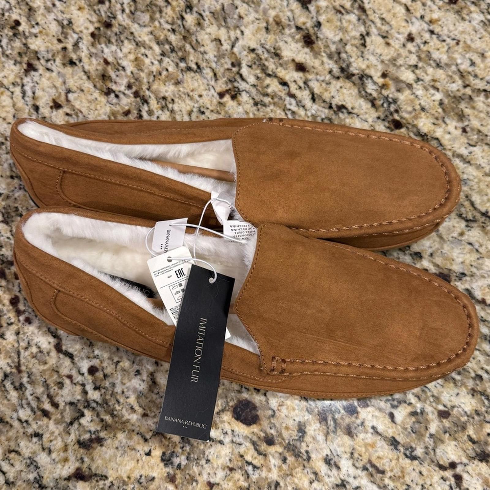 Other Banana Republic Factory tan faux leather & fur slipper XL Size US 7.5 / IT 37.5 - 4 Thumbnail