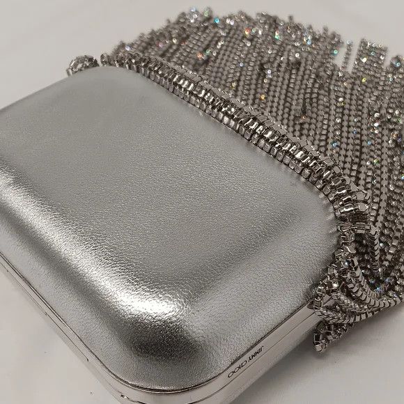 Jimmy Choo Jimmy Choo Micro Cloud Silver Crystal Mini Bag with Fringe Size ONE SIZE - 16 Thumbnail