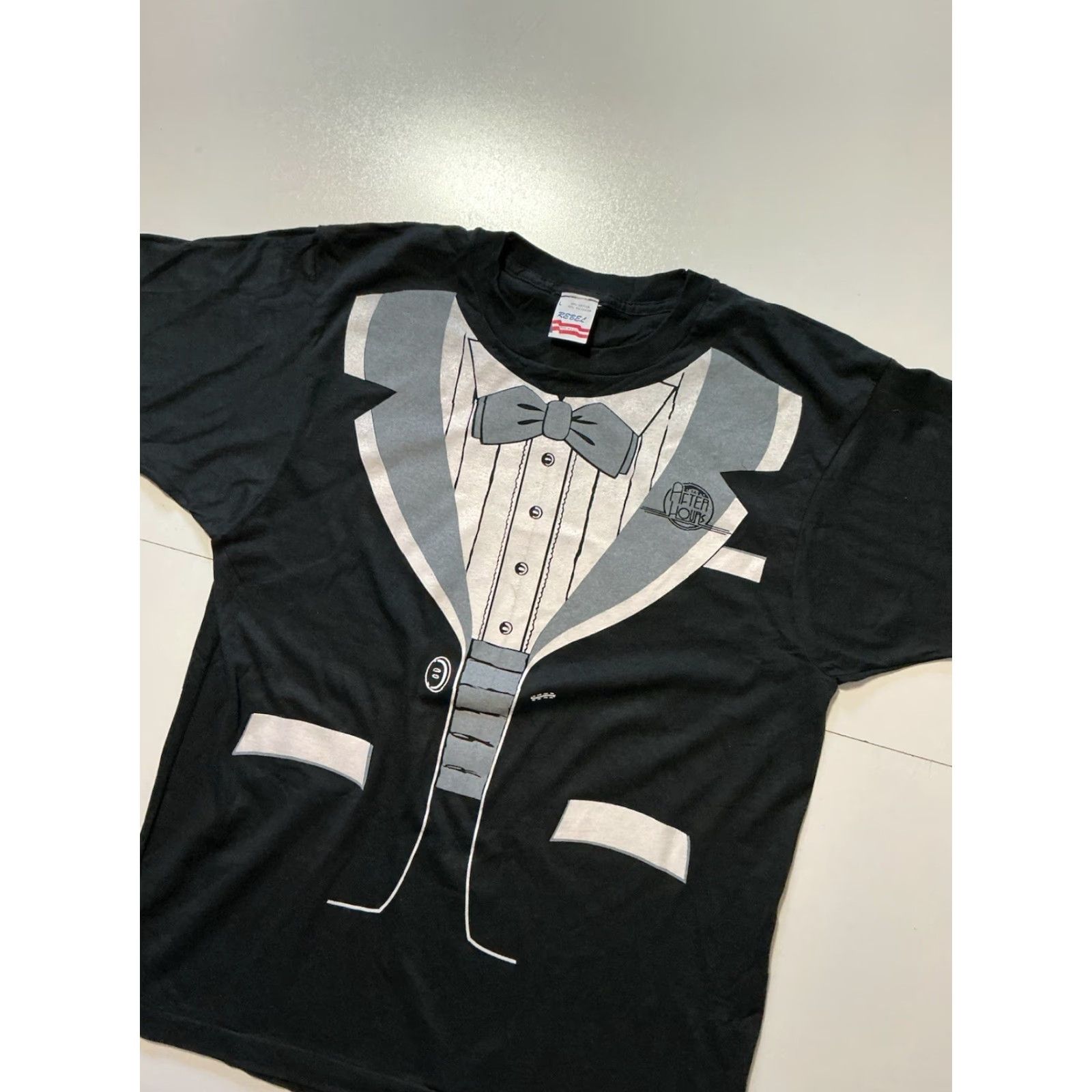 Vintage VINTAGE Rebel Power 106FM KPWR After Hours Tuxedo Single Stitch T-Shirt L Black 90s Mens/Unisex T-Shirt Size US L / EU 52-54 / 3 - 3 Thumbnail