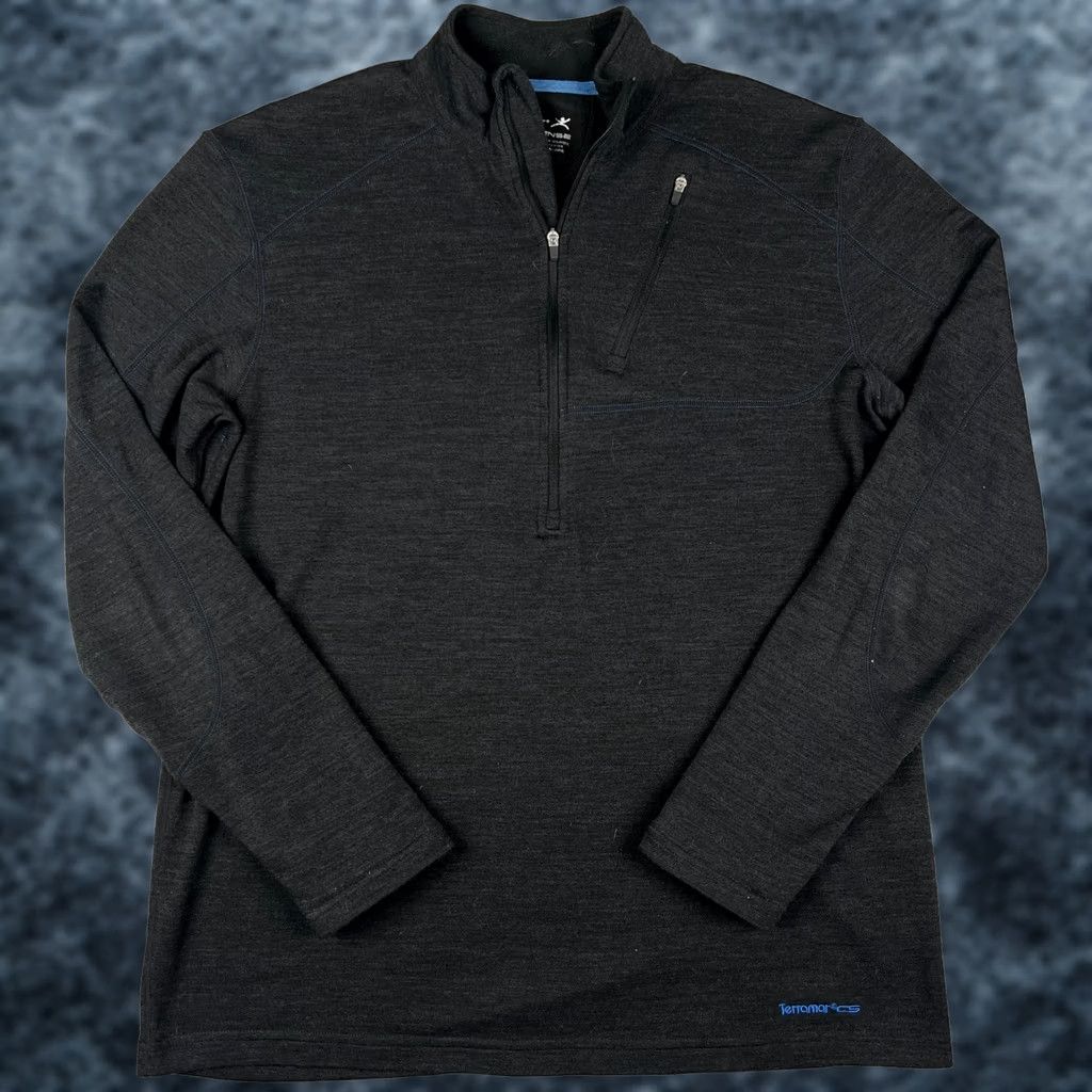 Vintage Terramar Climasense Wool Quarter Zip Baselayer Pullover Large Mens Black Hiking Pullover Size US L / EU 52-54 / 3 - 1 Thumbnail