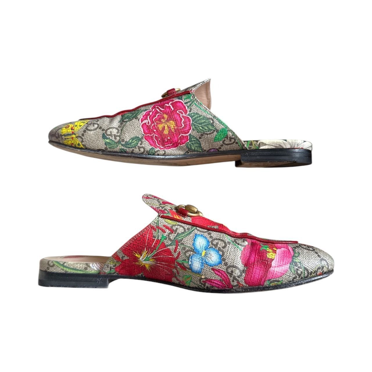 Gucci GUCCI Princetown GG Horsebit Flora Loafer Mule EU 36.5 US 6. Size US 6.5 / IT 36.5 - 5 Thumbnail