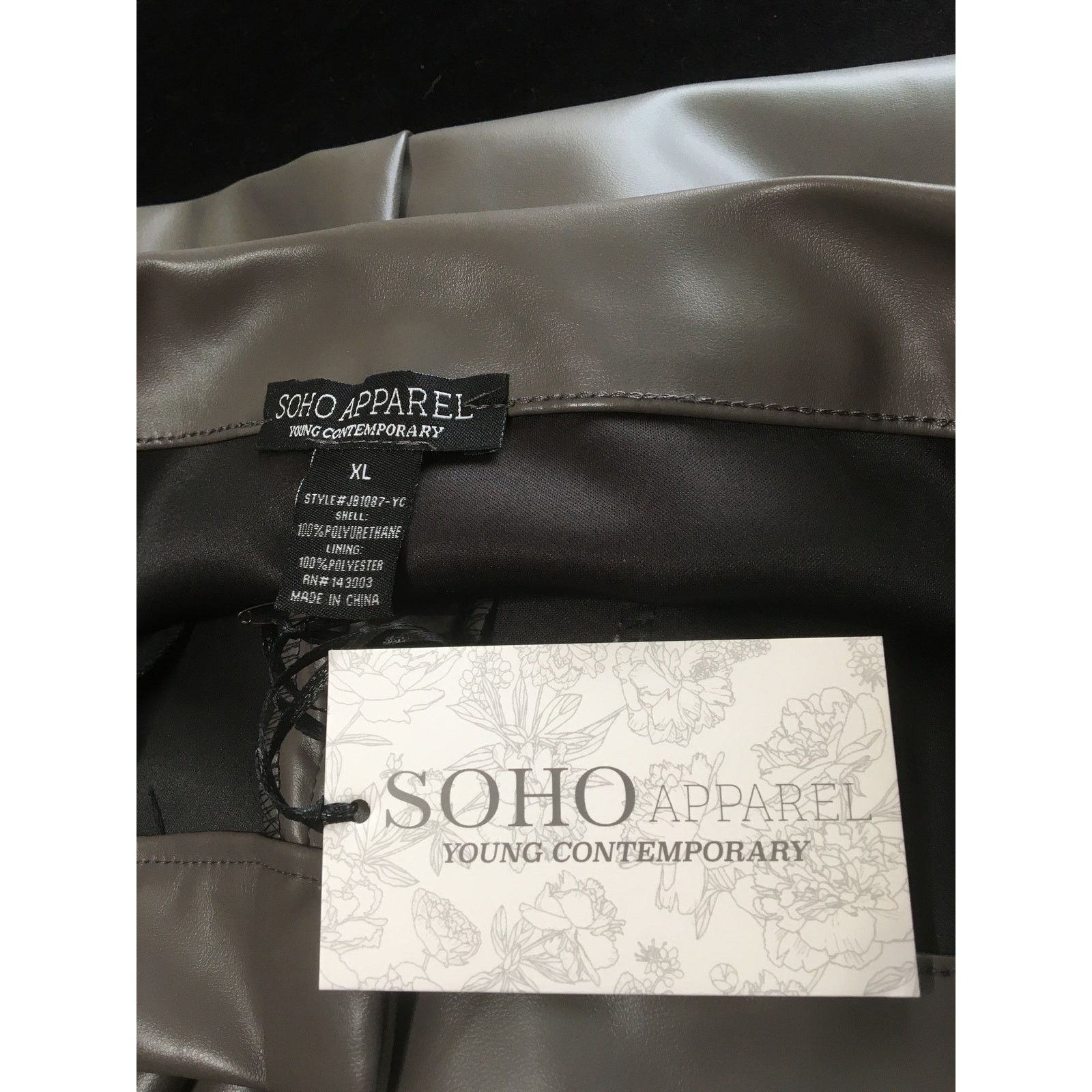 Other NWT Soho Apparel Young Contemporary XL Pleather Gray Pants Size 36" / US 14 / IT 50 - 3 Thumbnail