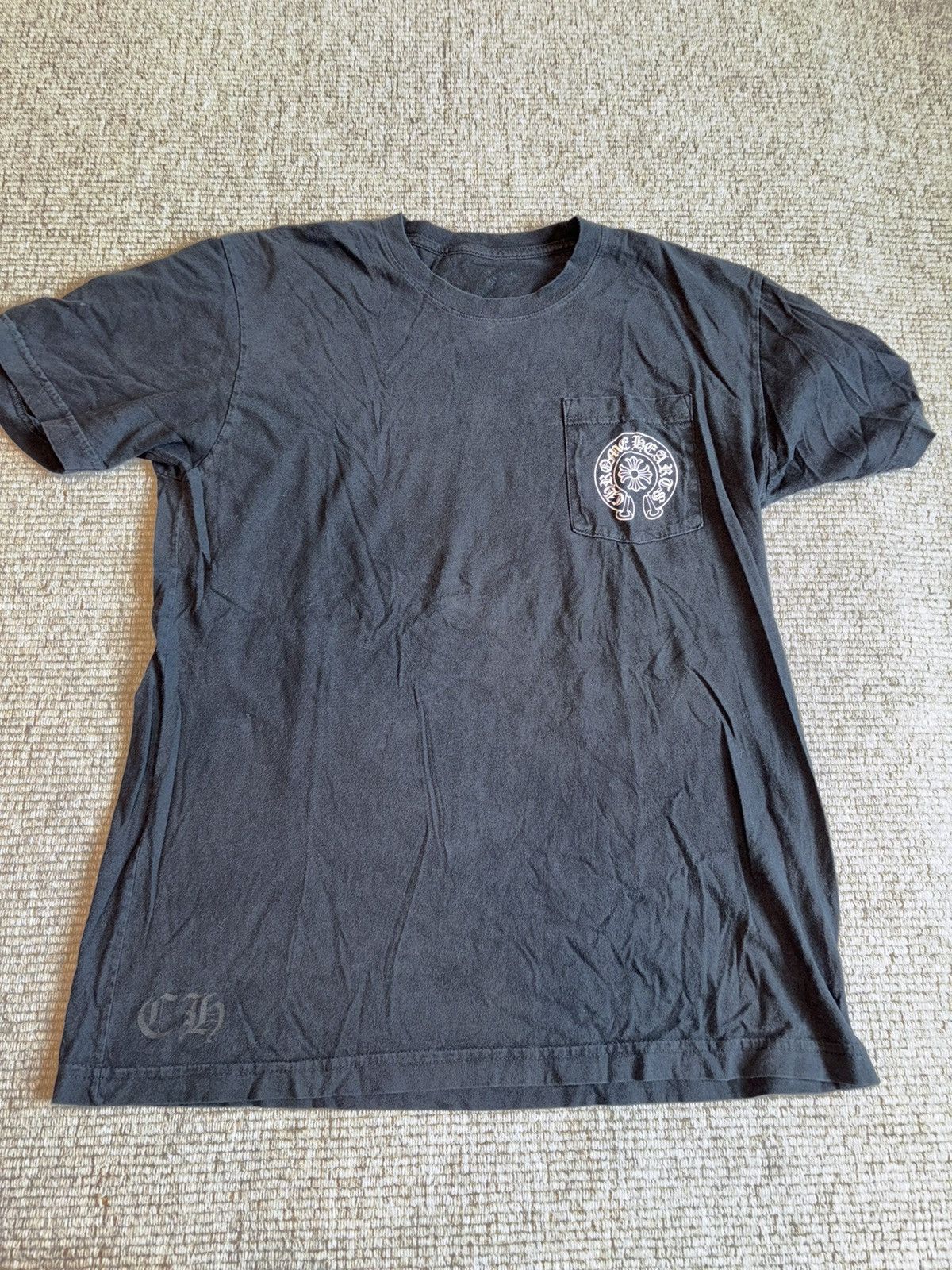 image of Chrome Hearts London Pocket Tee Shirt in Black, Men's (Size Large)