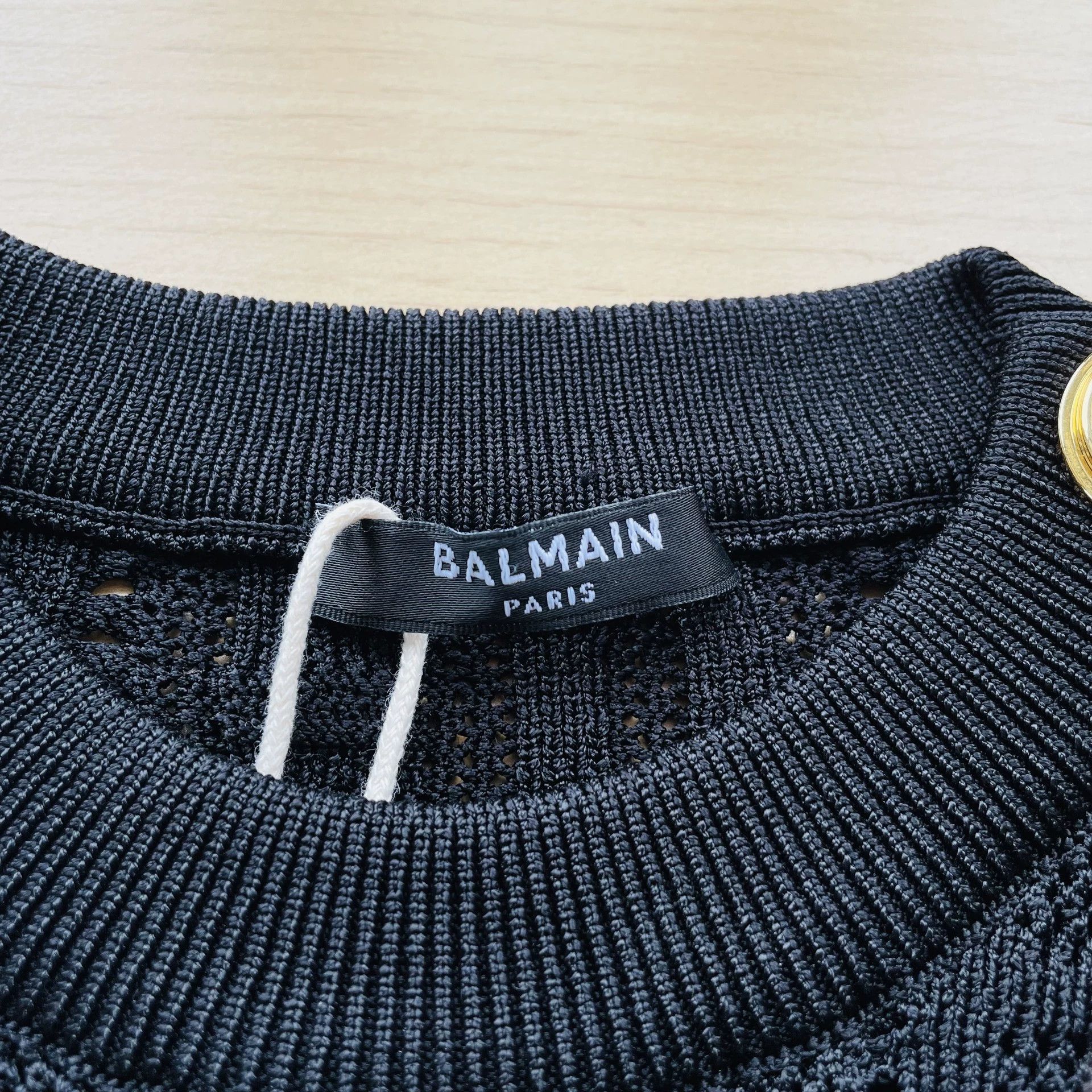 Balmain Balmain Women's Gold-Button Cutout Short Black Top 36 Size XS / US 0-2 / IT 36-38 - 5 Thumbnail