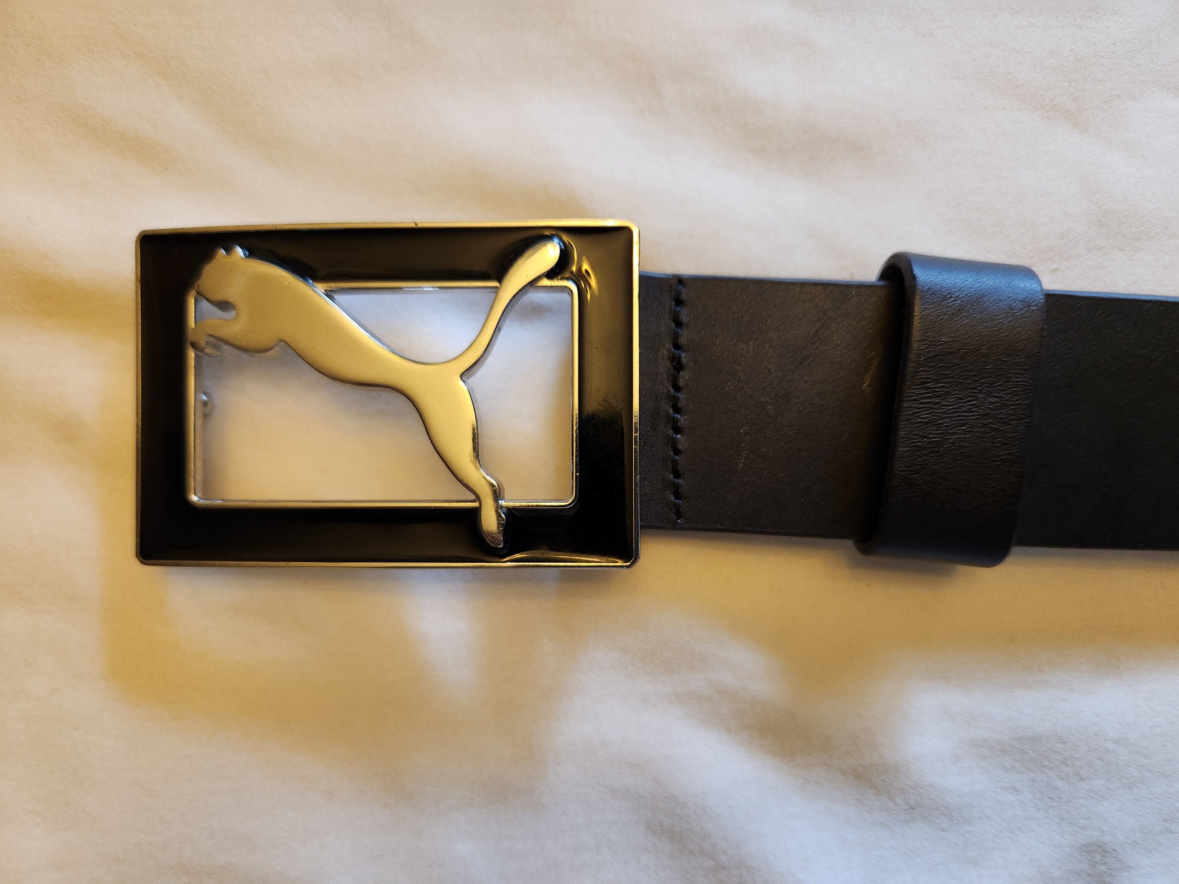 Puma NWOT 100% Leather Black Leather Golf Belt Size 36 - 2 Thumbnail