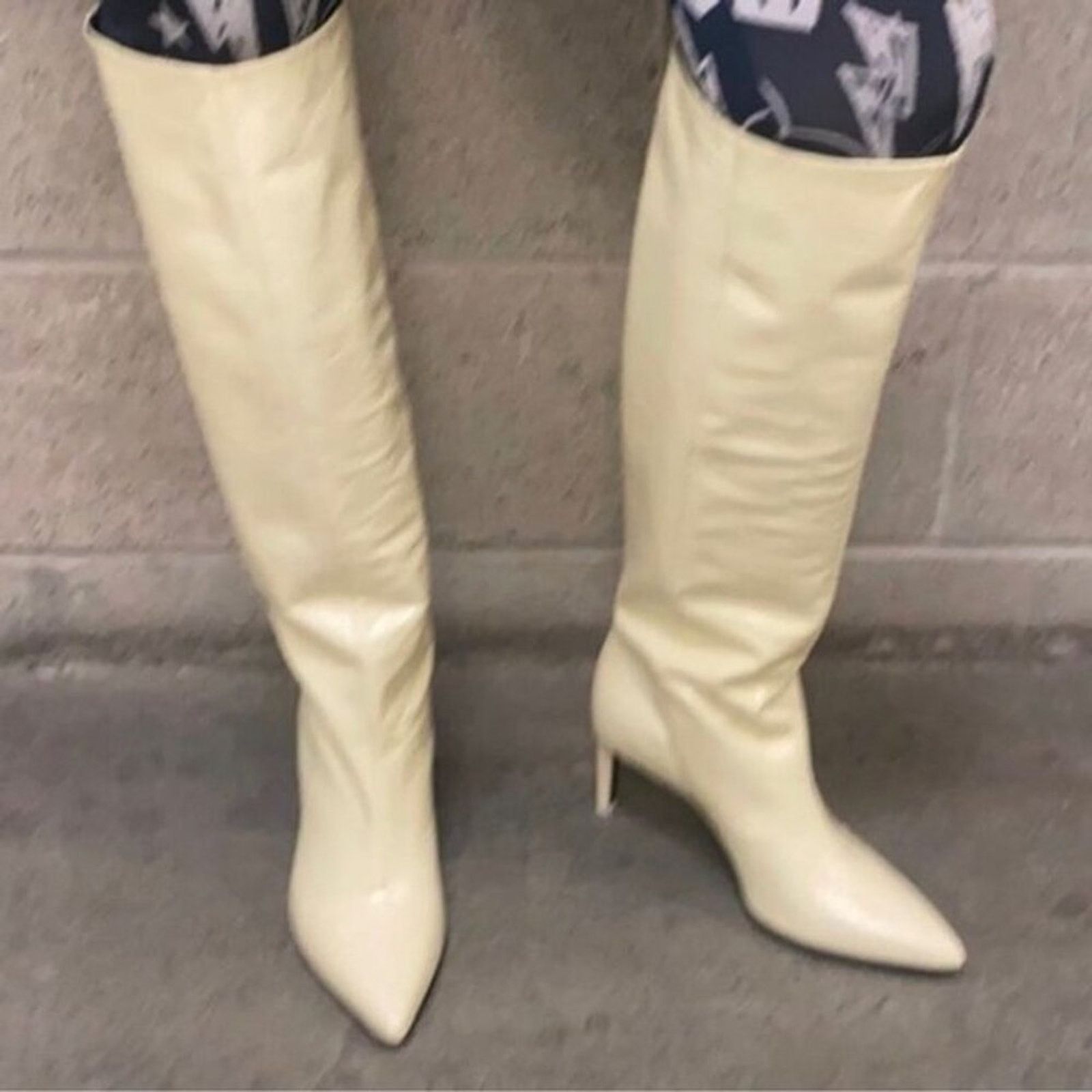 Rag & Bone Rag & Bone Beha Knee High Crinkled Leather Boots Size US 10 / IT 40 - 5 Thumbnail