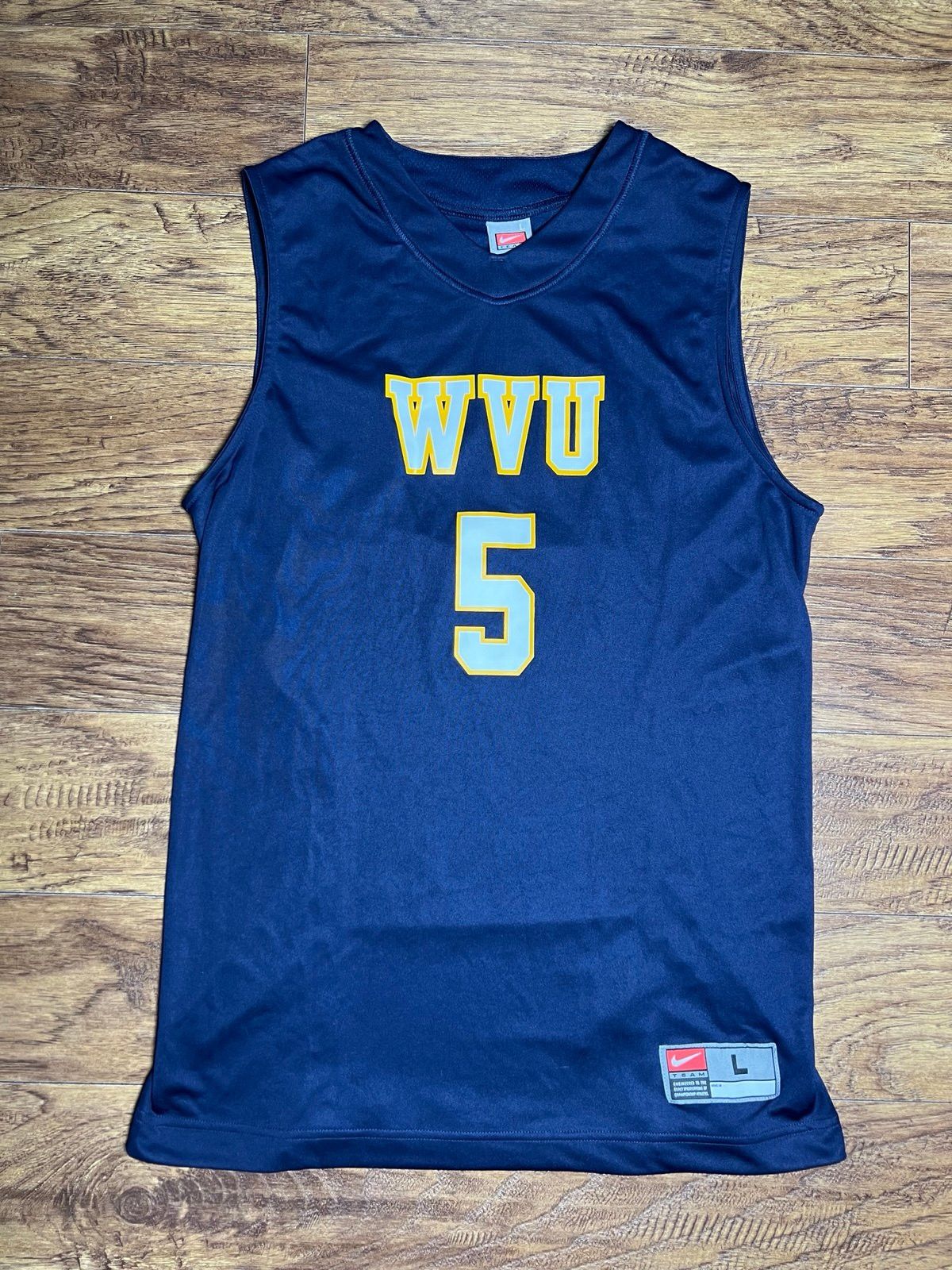 Nike Men's Nike WV Mountaineers WVU #5 Blank Jersey NCAA Size L Size US L / EU 52-54 / 3 - 1 Thumbnail