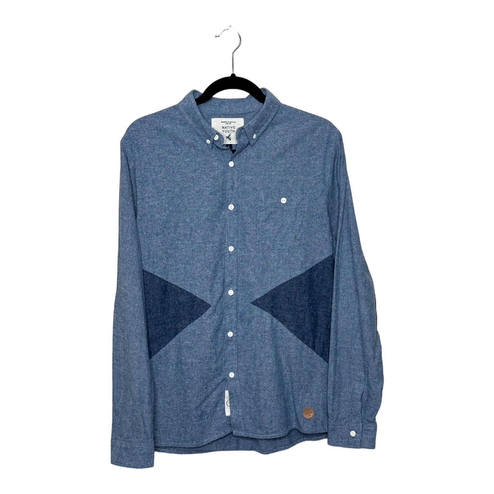 Native Youth Native Youth blue long sleeves casual shirt size Large Size US L / EU 52-54 / 3 - 8 Thumbnail