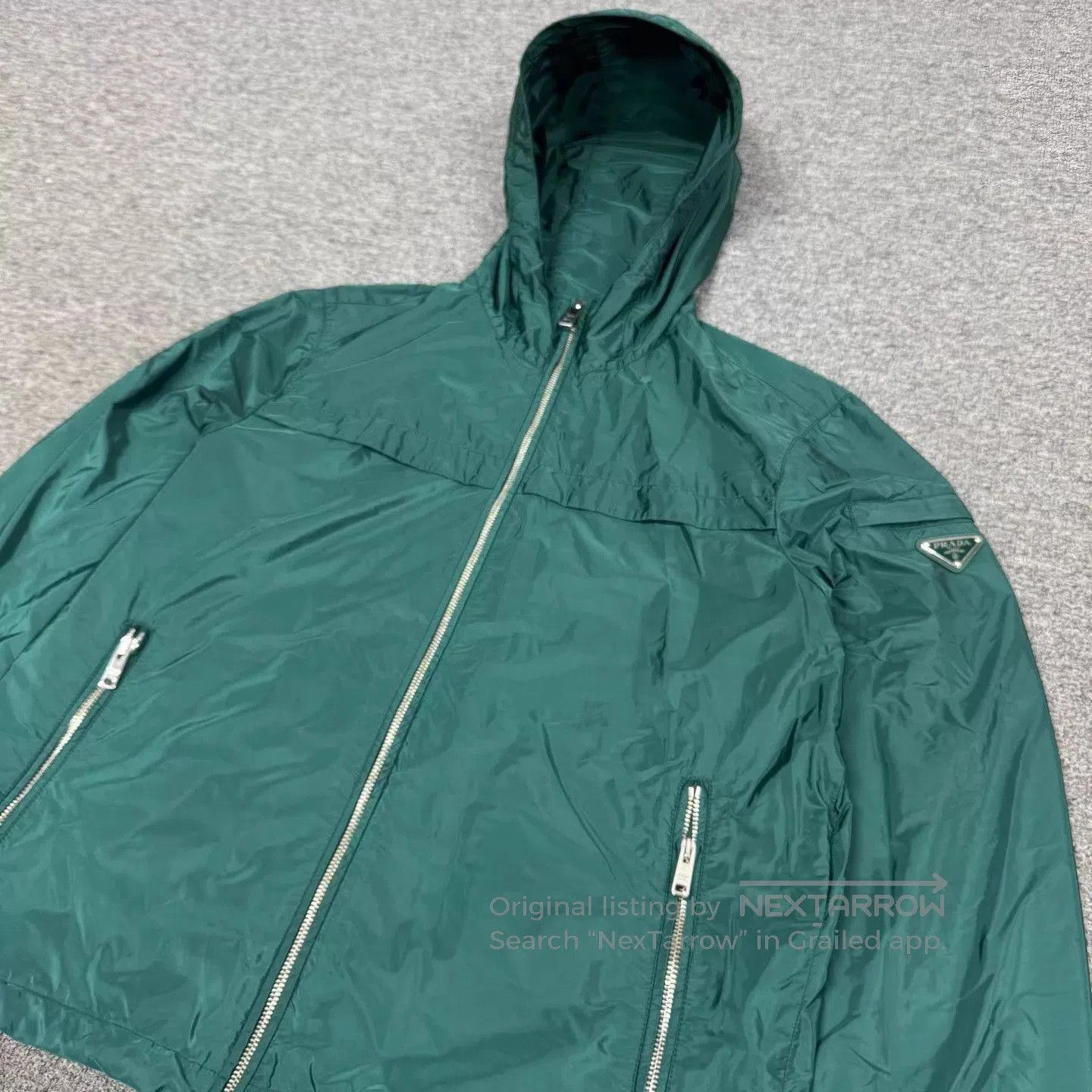 Prada Green Hooded Lightweight Jacket Size M. Size US M / EU 48-50 / 2 - 3 Thumbnail