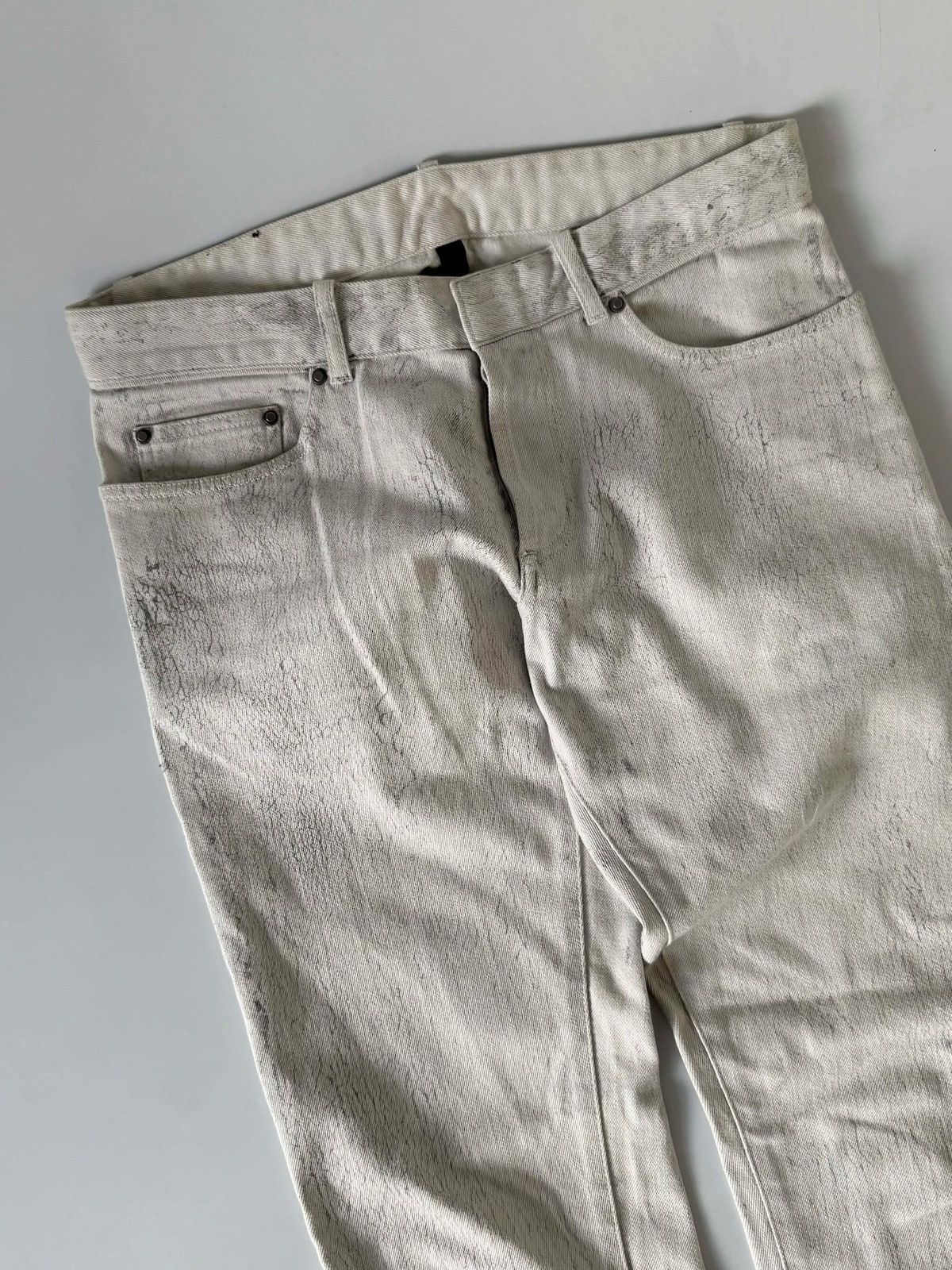 Balenciaga Balenciaga FW14 Cracked Paint Denim Pants Size US 31 - 3 Thumbnail