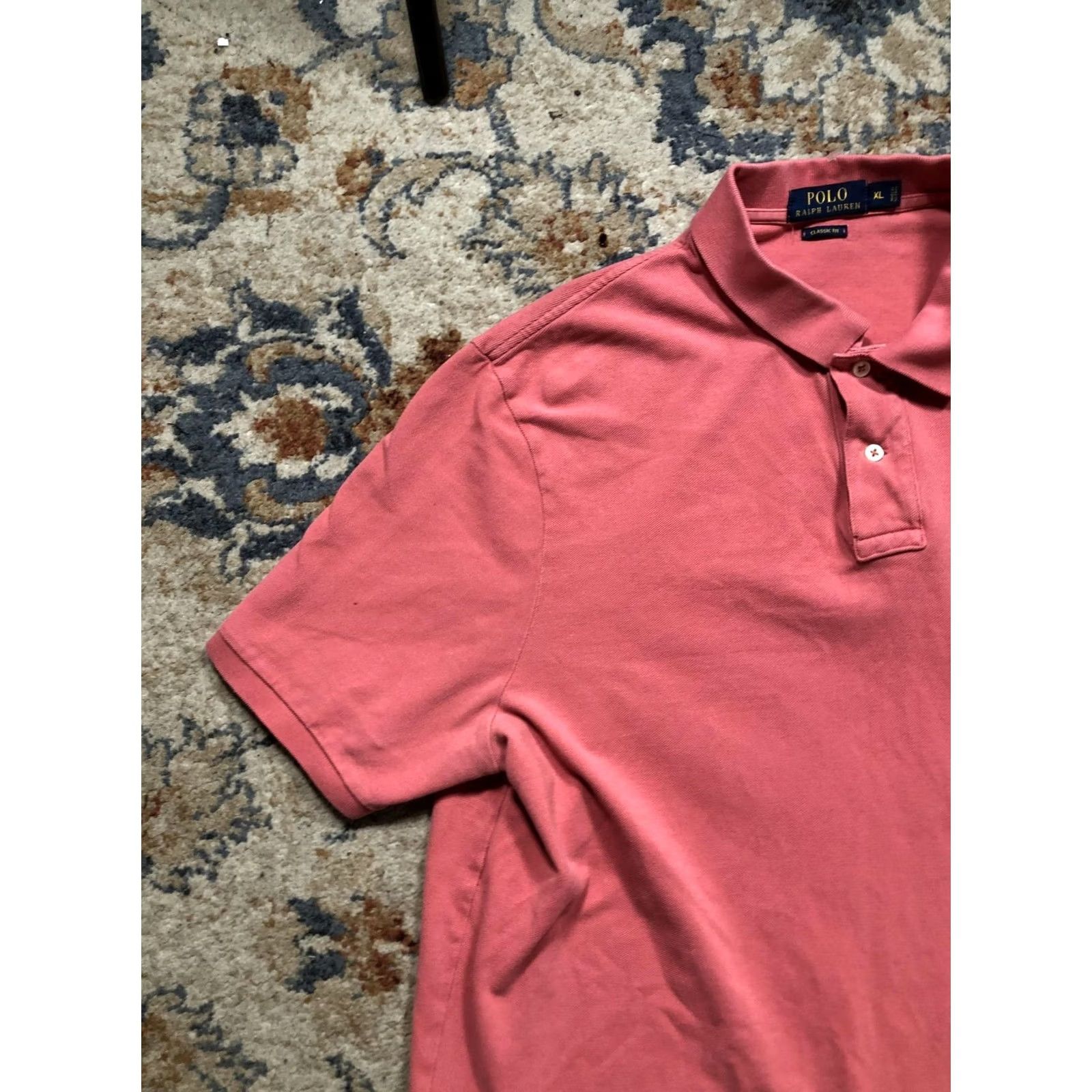 Polo Ralph Lauren Polo Ralph Lauren Polo Shirt Mens XL Pink Classic Fit Short Sleeve Pony Logo Size US XL / EU 56 / 4 - 3 Thumbnail