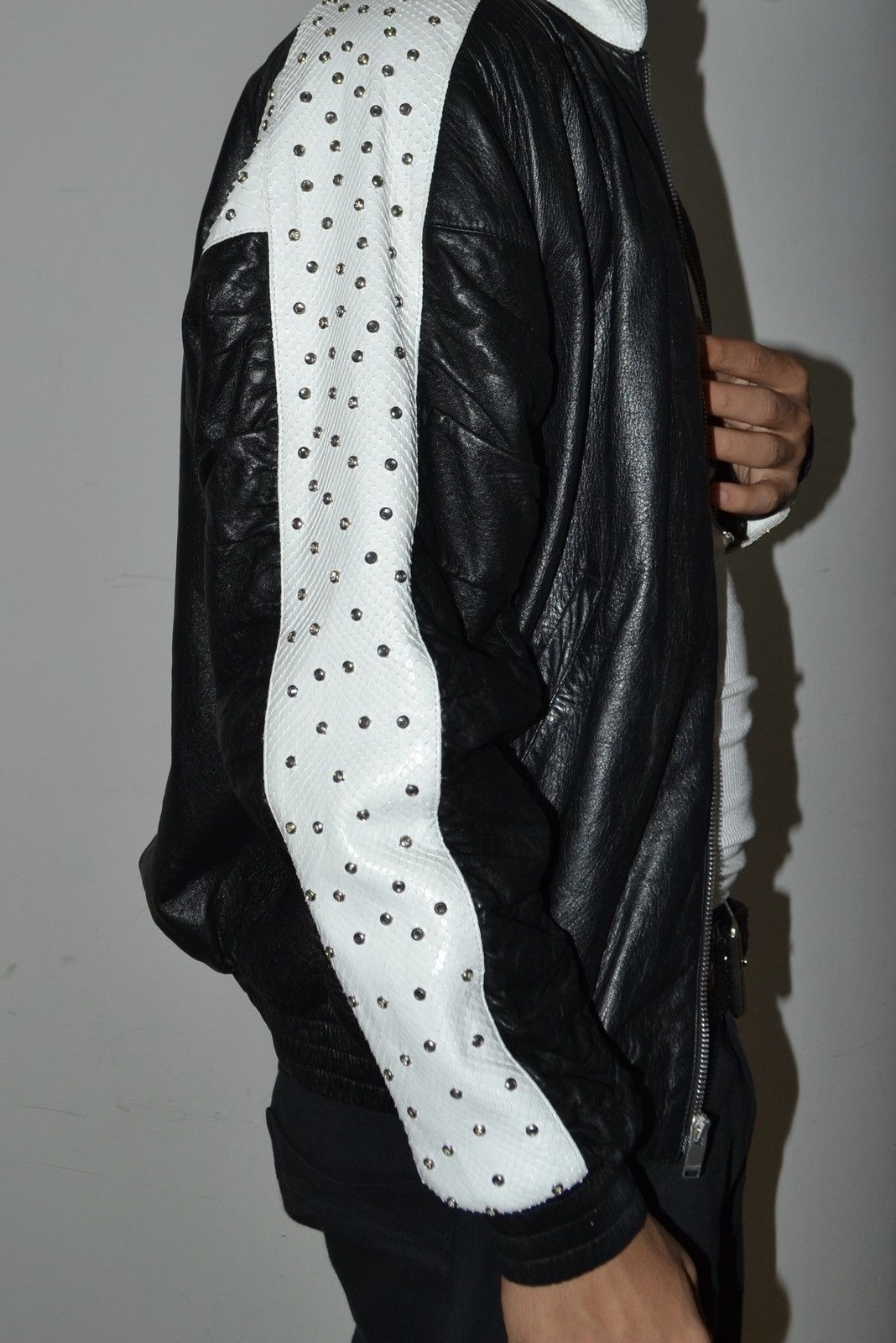 Saint Laurent Paris FW2016 Swarovski Embellished Python/Lamb Leather Jacket Size US S / EU 44-46 / 1 - 3 Thumbnail