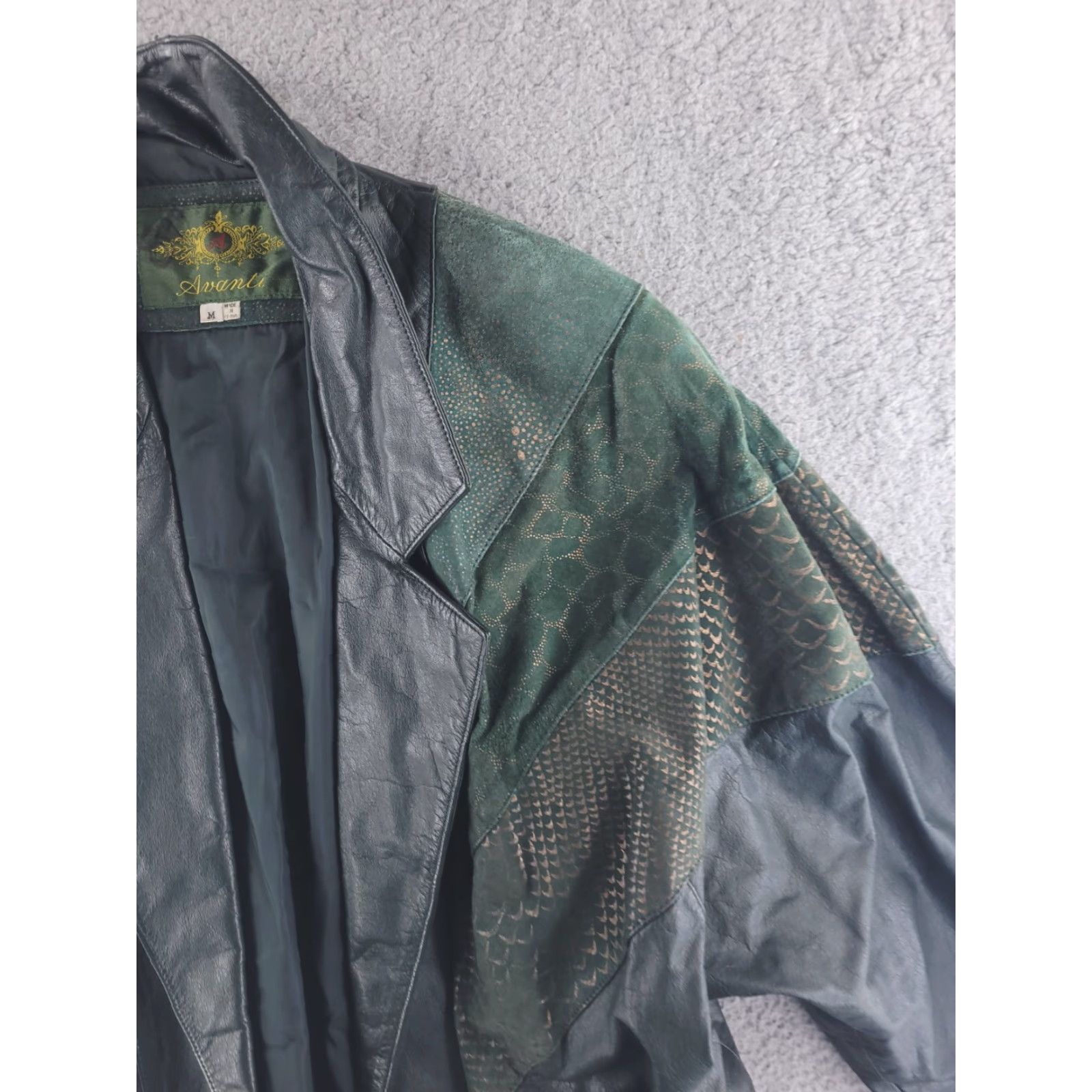Vintage VINTAGE Avanti Jacket Womens M Green Leather Duster Overcoat Real Genuine Overcoat Size M / US 6-8 / IT 42-44 - 5 Thumbnail