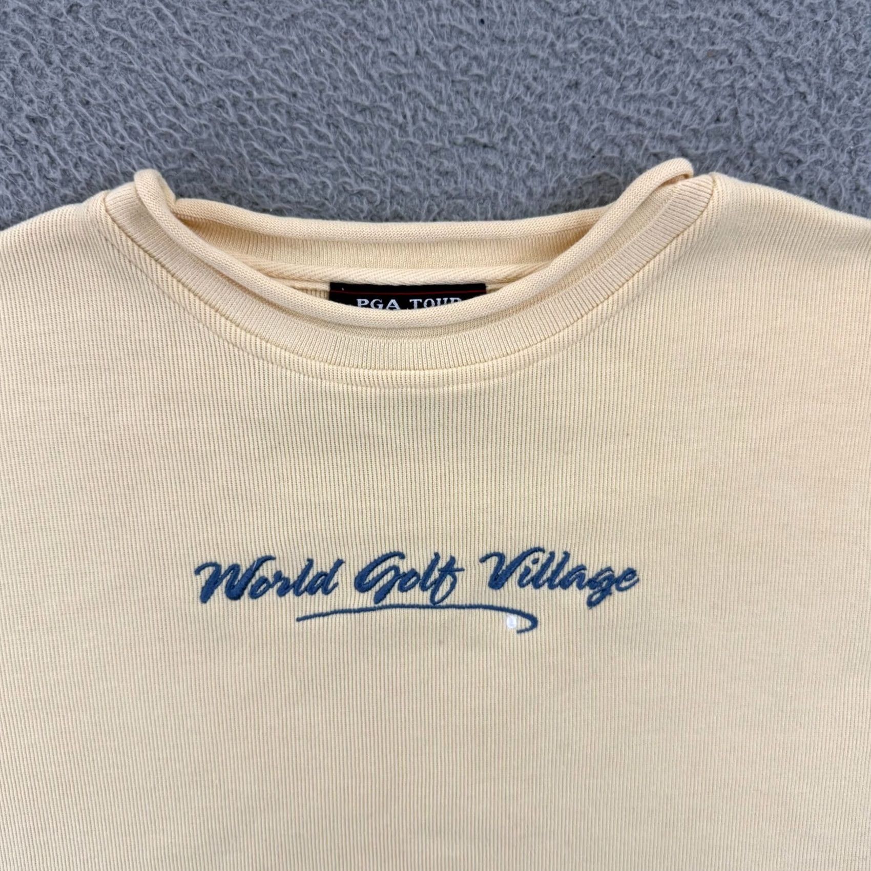 PGA Tour VINTAGE PGA TOUR Sweater Women M Yellow Pullover Golf Village Long Sleeve Casual Size M / US 6-8 / IT 42-44 - 3 Thumbnail