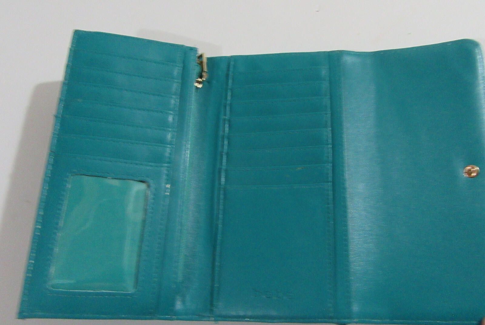 United Colors Of Benetton bebe Alexis Flap Logo Wallet Teal - READ Size ONE SIZE - 4 Thumbnail