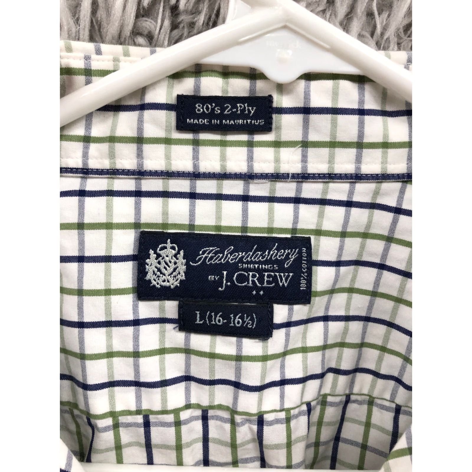 J.Crew J.Crew Shirt L Mens White Striped Long Sleeve Spread Collar Shirt Size US L / EU 52-54 / 3 - 6 Thumbnail
