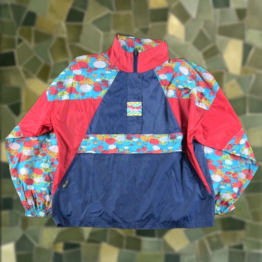 Vintage Vintage Unbranded Jacket Men XL Hooded Windbreaker Blue Red All Around Games - Size US XL / EU 56 / 4 - 1 Thumbnail