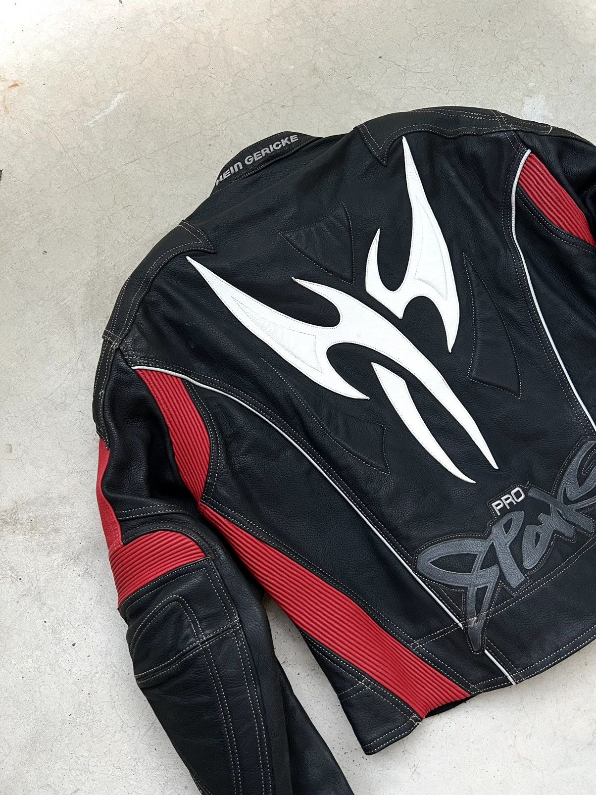 Hein Gericke × Vintage Hein Gericke Leather Jacket Tribal Moto Boxy 90s Racing Rare Size US L / EU 52-54 / 3 - 4 Thumbnail