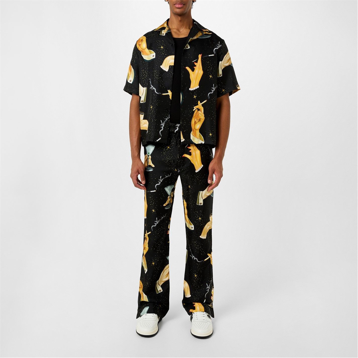Amiri AMIRI Champagne-Print Silk Shirt Size US M / EU 48-50 / 2 - 4 Thumbnail
