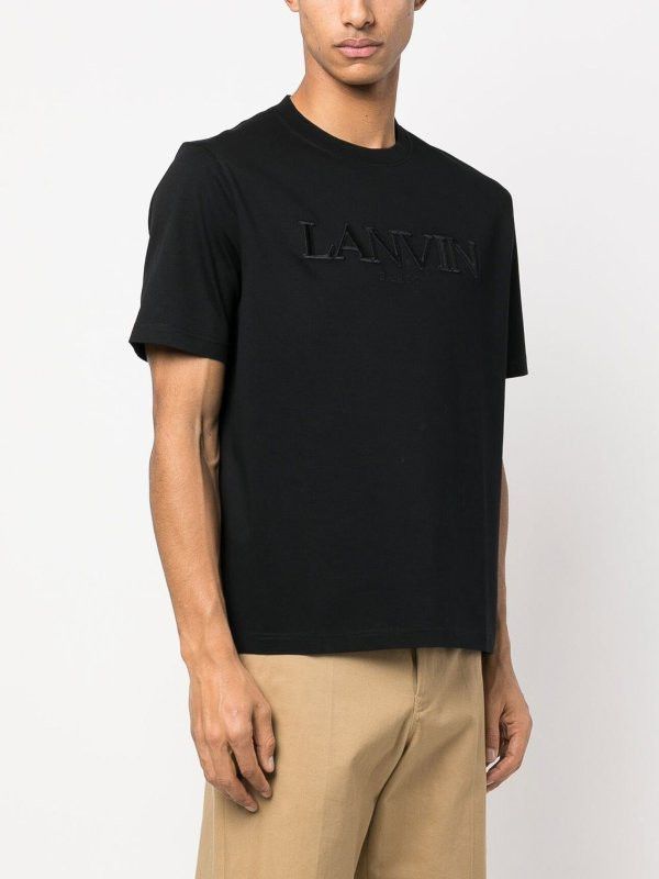 Lanvin oc11z0426 Logo Print T-Shirt in Black Size US M / EU 48-50 / 2 - 3 Thumbnail
