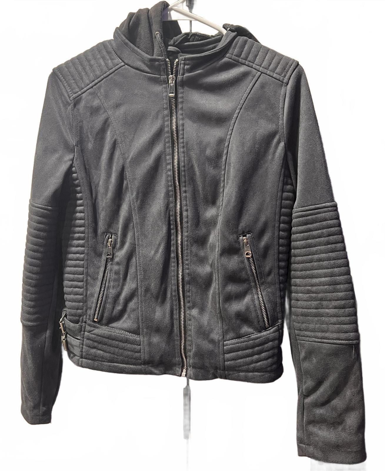 Unknown London Women's Grey Quilted Hooded Jacket with Buckle Detail Size M / US 6-8 / IT 42-44 - 1 Thumbnail