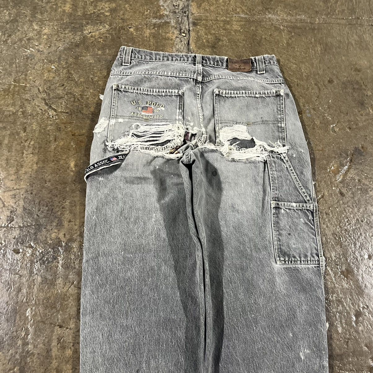 JNCO × Southpole × Vintage Crazy Vintage Y2K Thrashed Carpenter Jeans Skater Wide Leg Size US 34 / EU 50 - 13 Thumbnail
