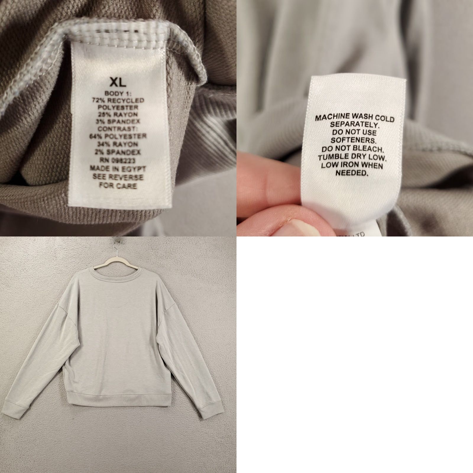 Vintage Freely Womens Sweater XL Gray V Neck Stretchy Pullover Lightweight Sweateshirt Top Size XL / US 12-14 / IT 48-50 - 8 Thumbnail