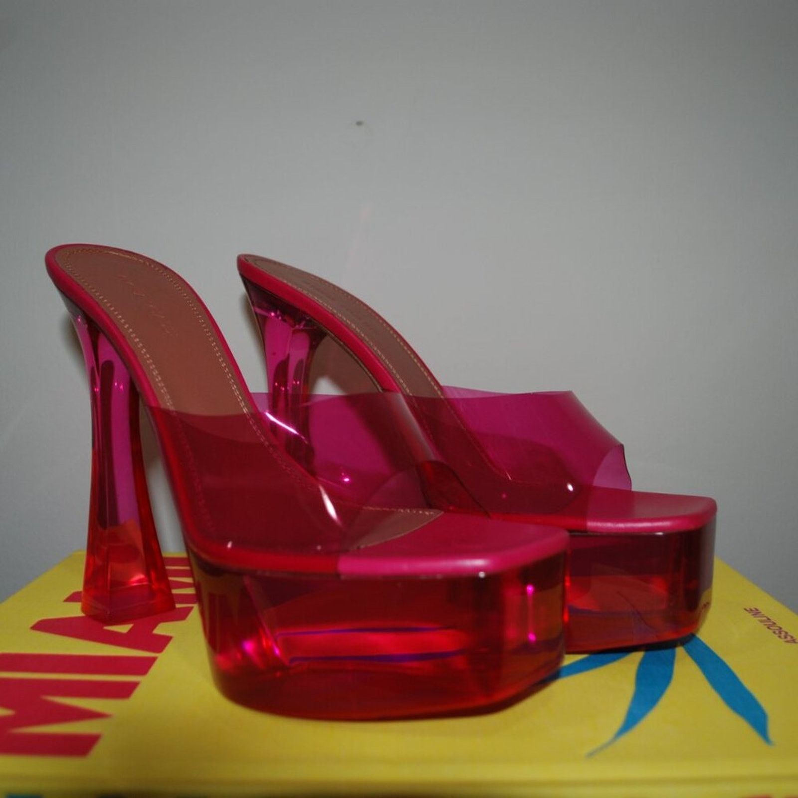 Amina Muaddi Amina Muaddi 140mm Dalida Glass platform sandals Size US 9.5 / IT 39.5 - 6 Thumbnail