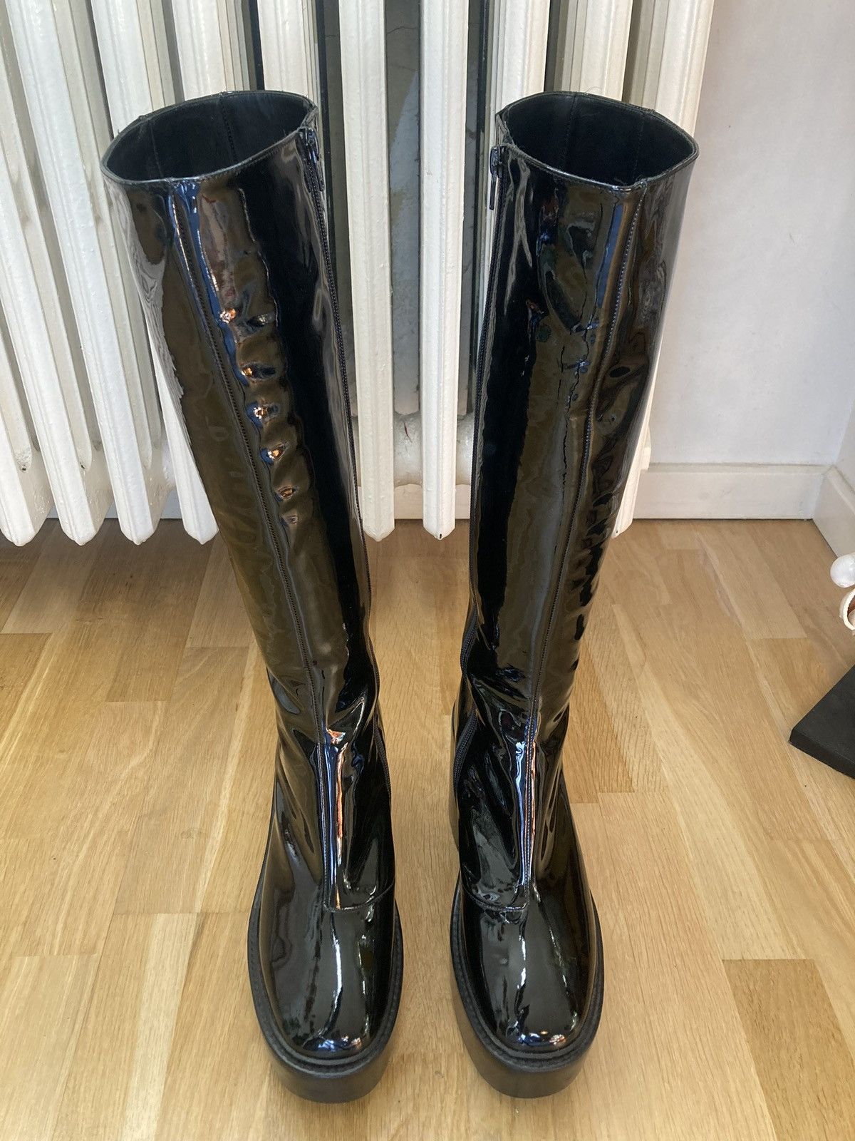 A.F. Vandevorst Knee high patent leather platforms Size US 11 / IT 41 - 6 Thumbnail