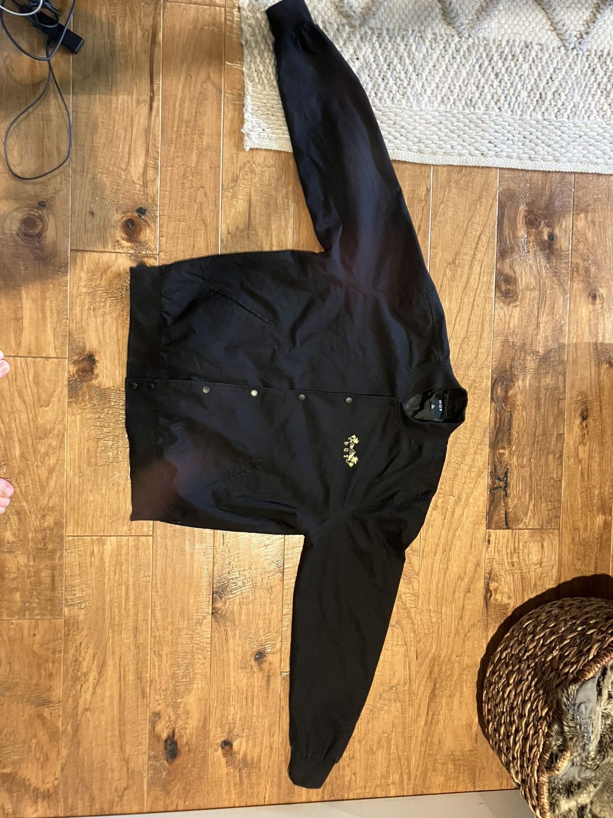Huf Huf Kingston black bomber jacket embroidered cheetah Size US XL / EU 56 / 4 - 2 Thumbnail