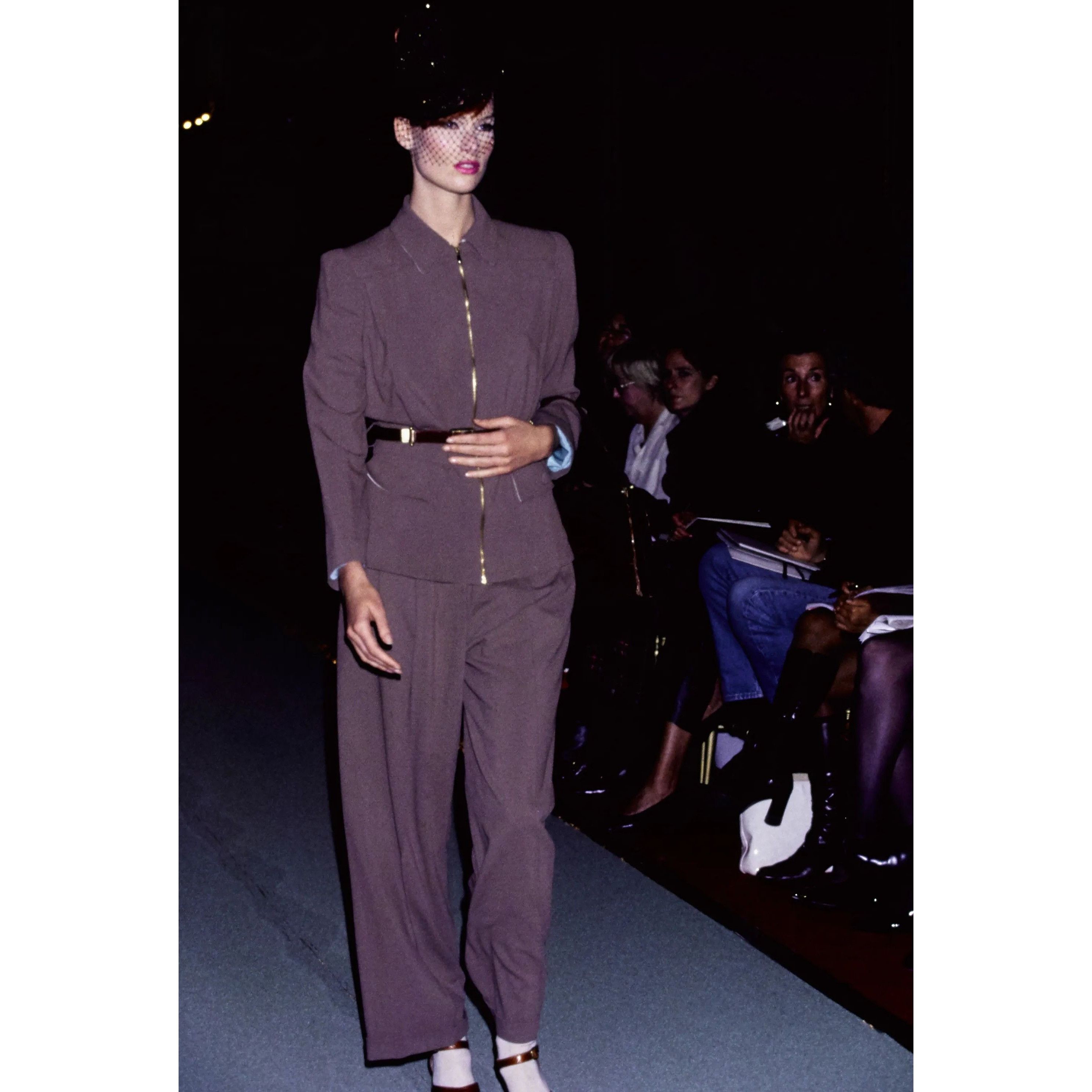 Jean Paul Gaultier SS 1995 Brown Pinstripe Suit Size XS / US 0-2 / IT 36-38 - 1 Thumbnail