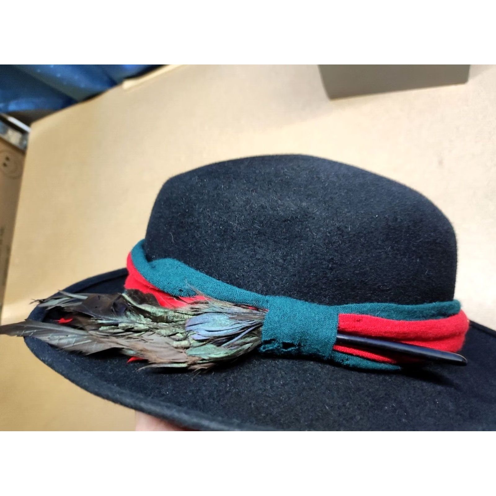 Vintage VINTAGE Perschel Womens Fedora Wool Felt Black Lined Germany Size 60 Wool Felt Vintage Wool Fedora Women Black 60 Mens? Size ONE SIZE - 5 Thumbnail
