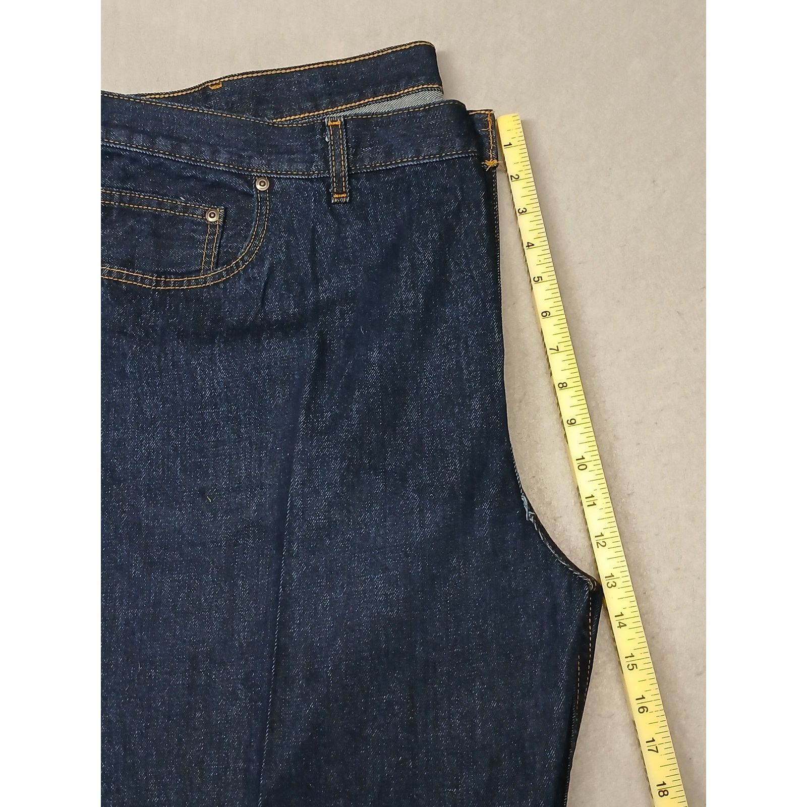 George George (50x30) Men's Straight Leg Relaxed Blue Denim Jeans Size US 34 / EU 50 - 5 Thumbnail