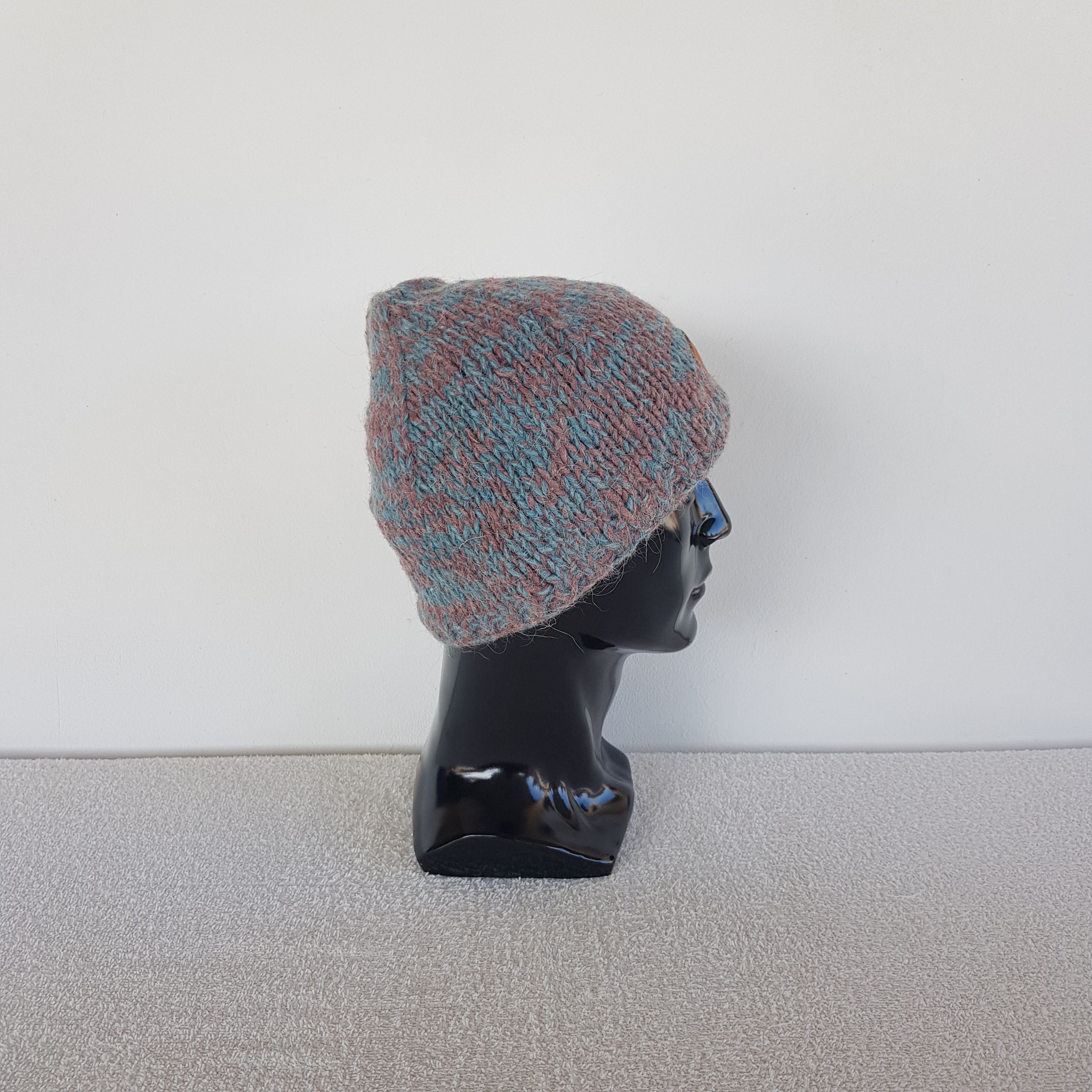 Japanese Brand Vintage Japanese Ribbed Beanie Fair Isle Knit Snow Caps Hats Size ONE SIZE - 3 Thumbnail