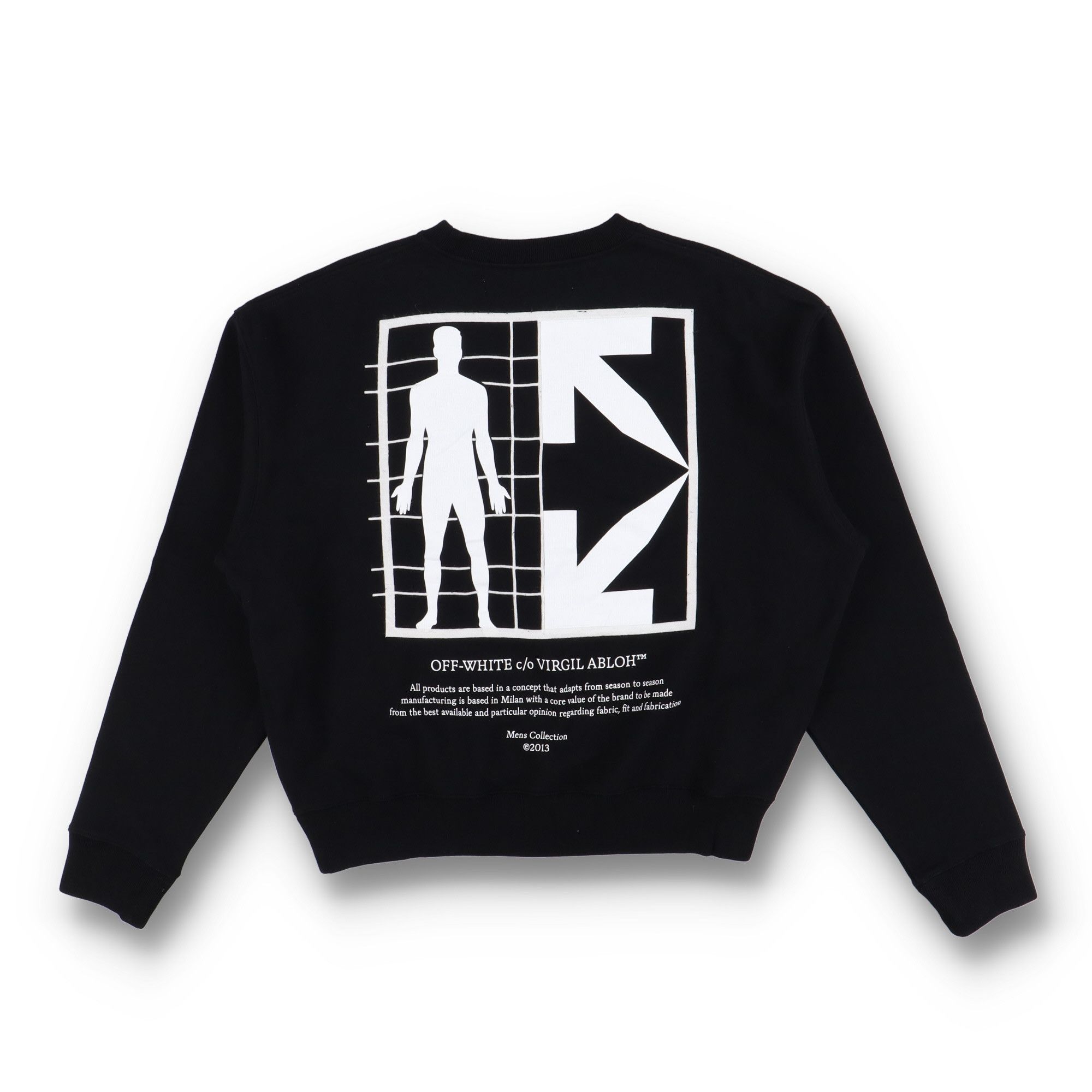 Black Embroidered Half Arrow Oversized Sweatshirt
