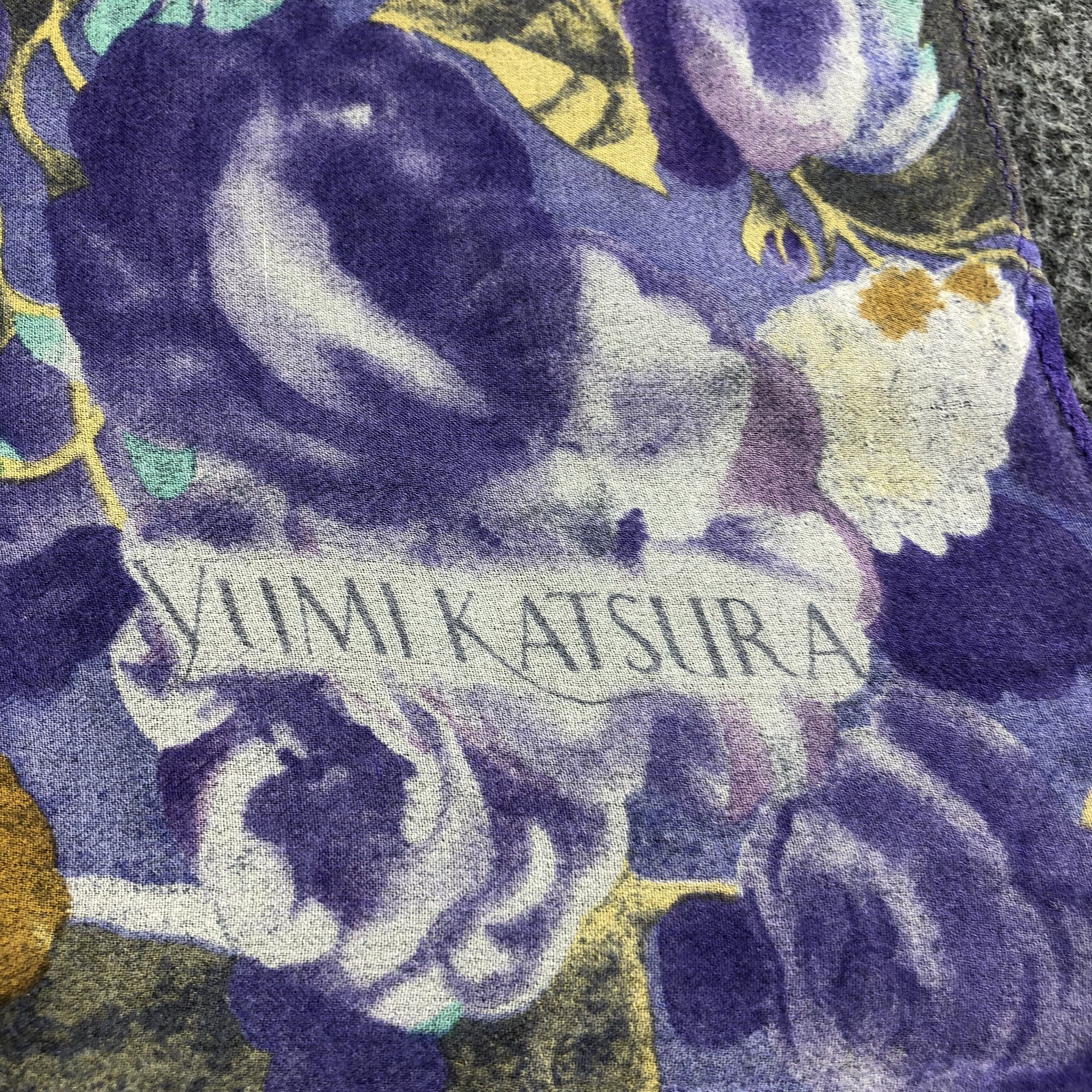 Japanese Brand Yumi Katsura Floral Silk Scarf M601 Size ONE SIZE - 3 Thumbnail