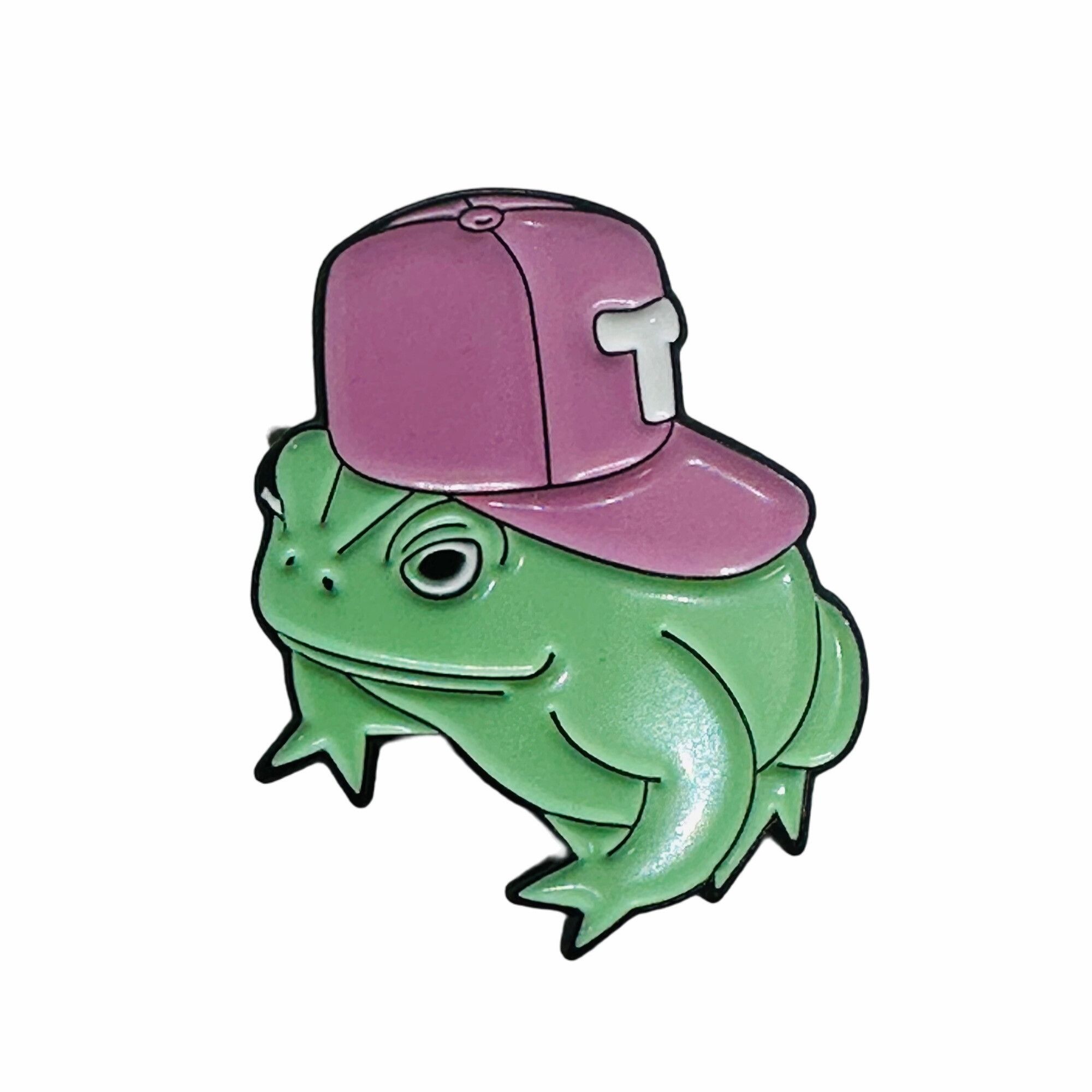 Other ⭐Pin Badge Brooch Enamel Frog With Hat Green Frogo Cool Toad Size ONE SIZE - 4 Thumbnail